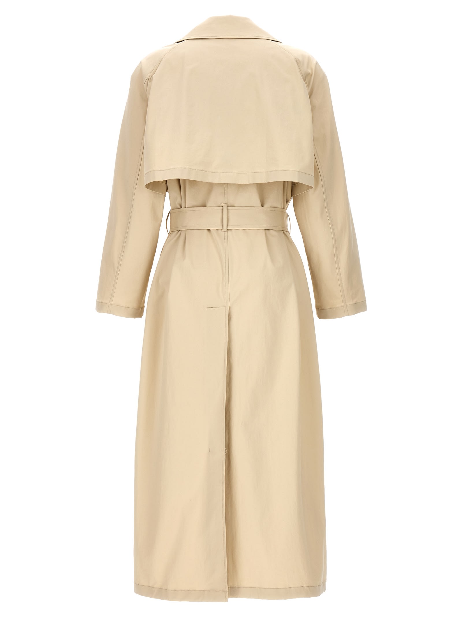Shop Theory Long Trench Coat In Neutrals