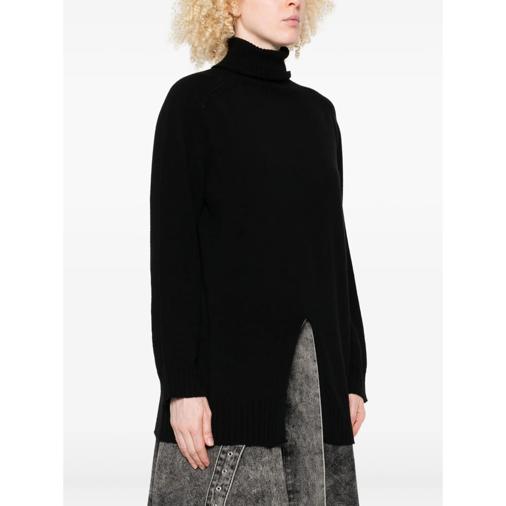 Twinset Twin-set High Neck Cashmere Blend Sweater In Black