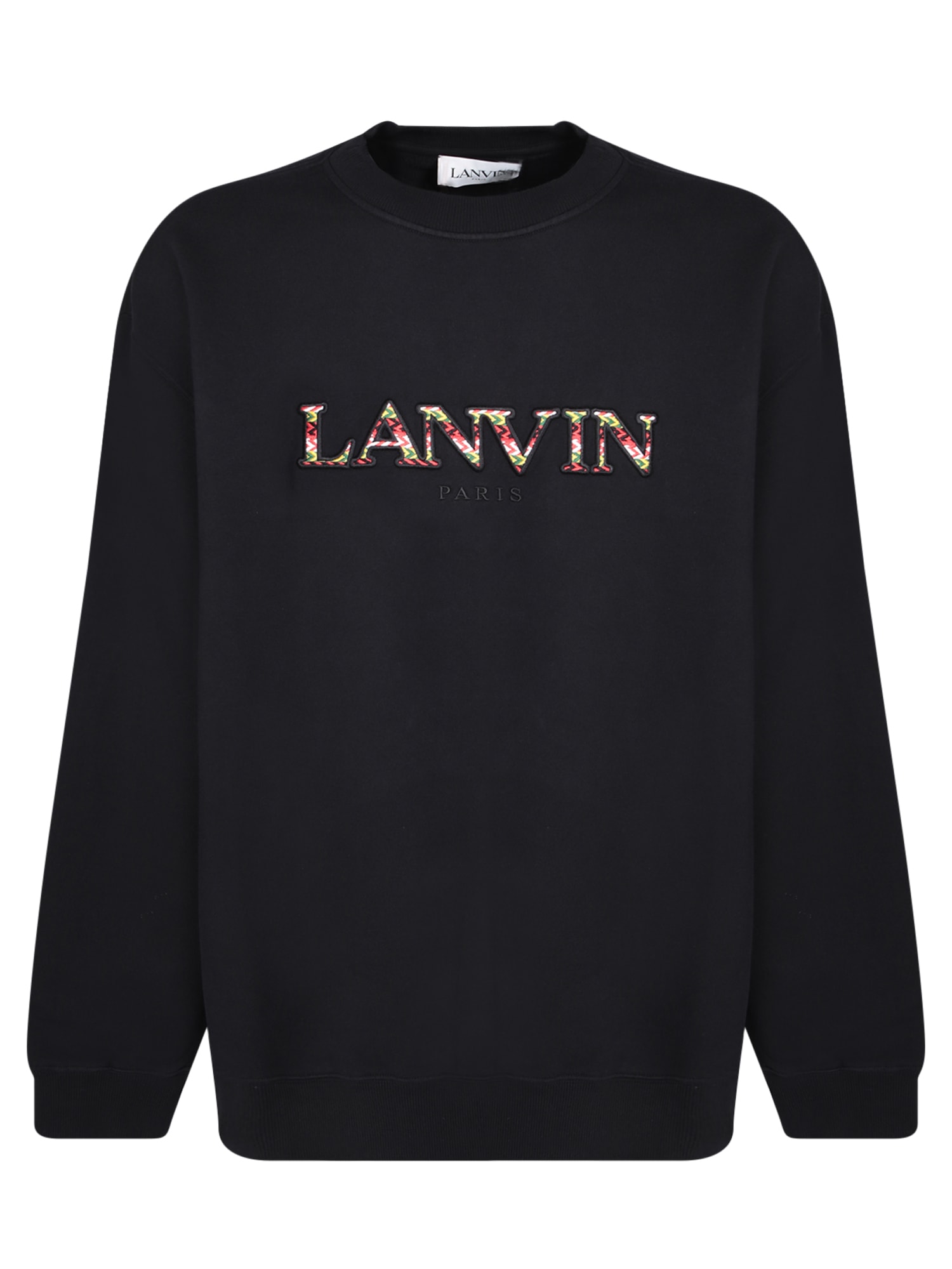 Shop Lanvin Embroidered Logo Sweatshirt In Black