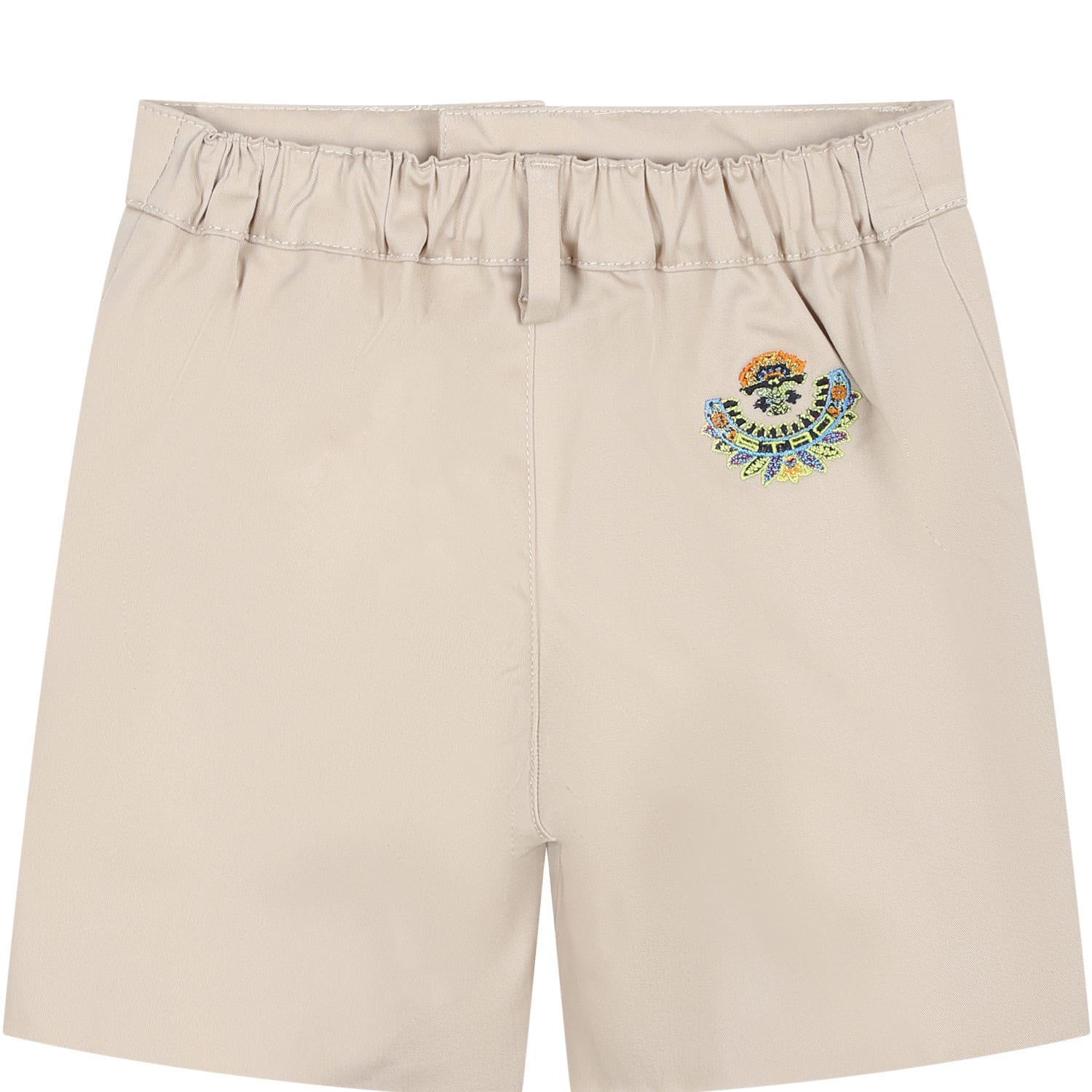 Shop Etro Elegant Beige Shorts For Baby Boy