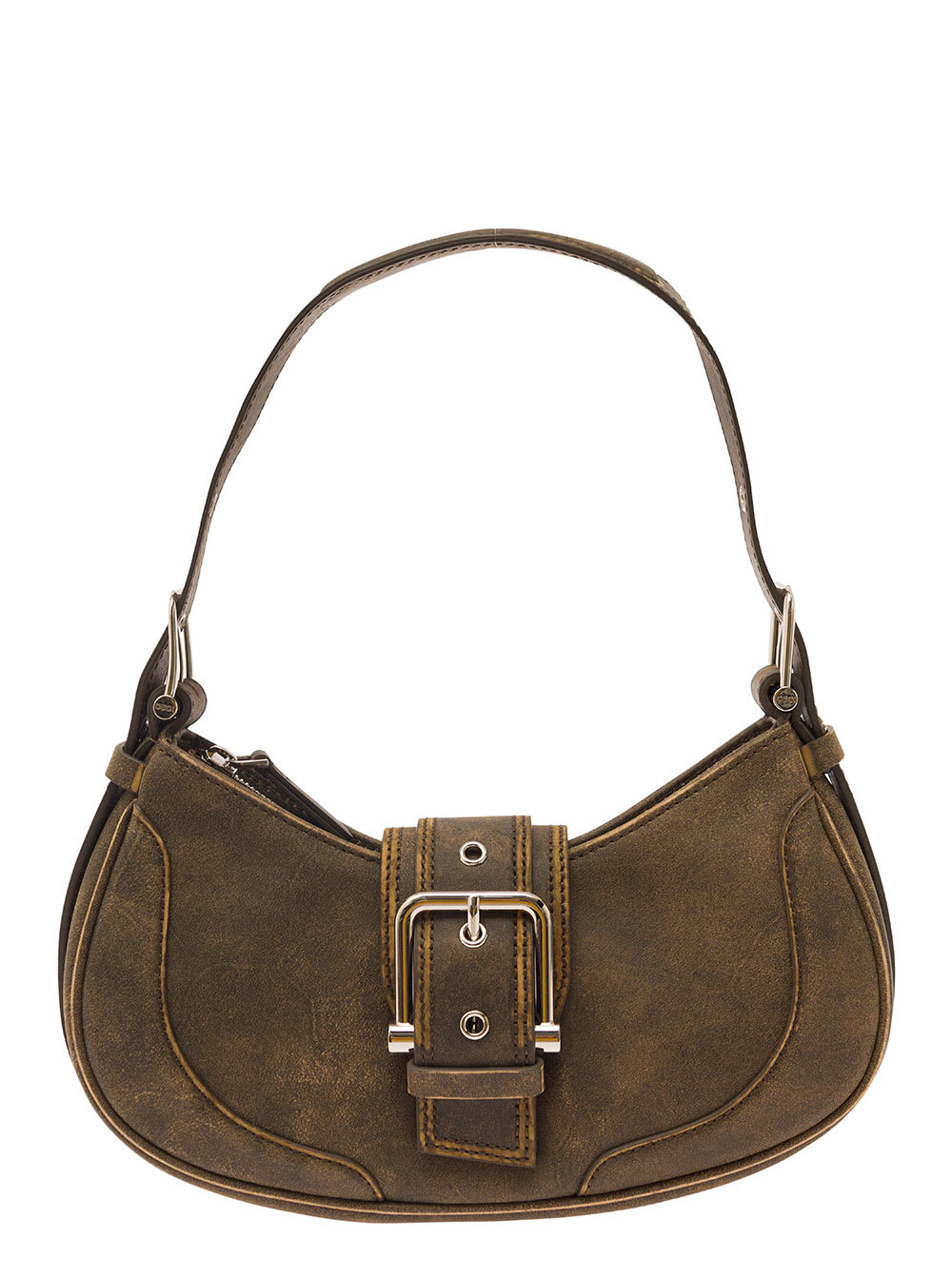 Osoi Brocle Vintage Brown Shoulder Bag In Leather Woman