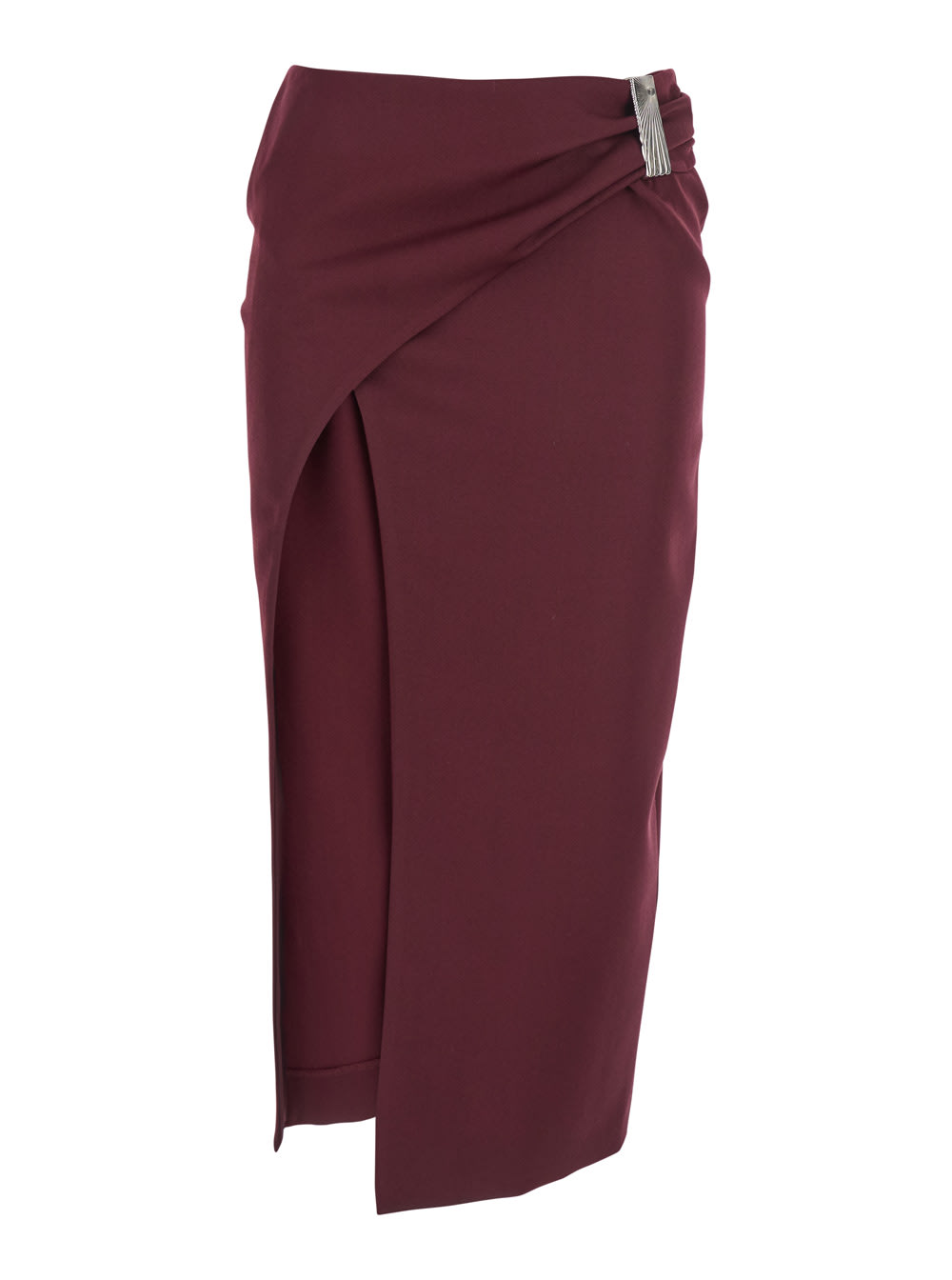 Wool Gabardine Midi Skirt