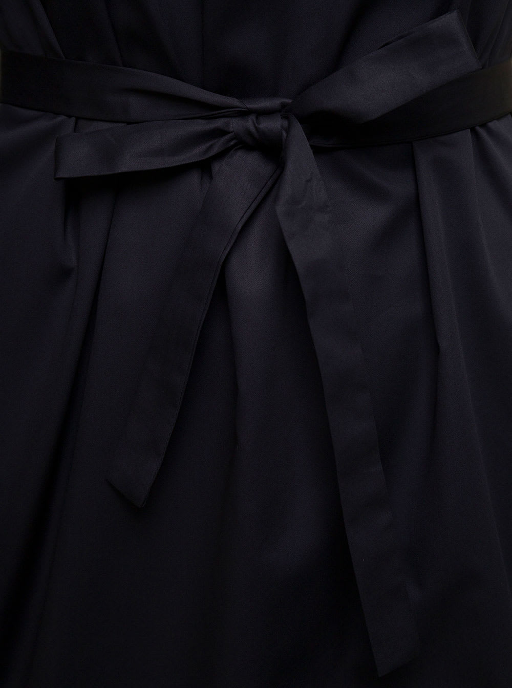 Shop Douuod Mini Black One-shoulder Dress With Waist Belt In Cotton Woman