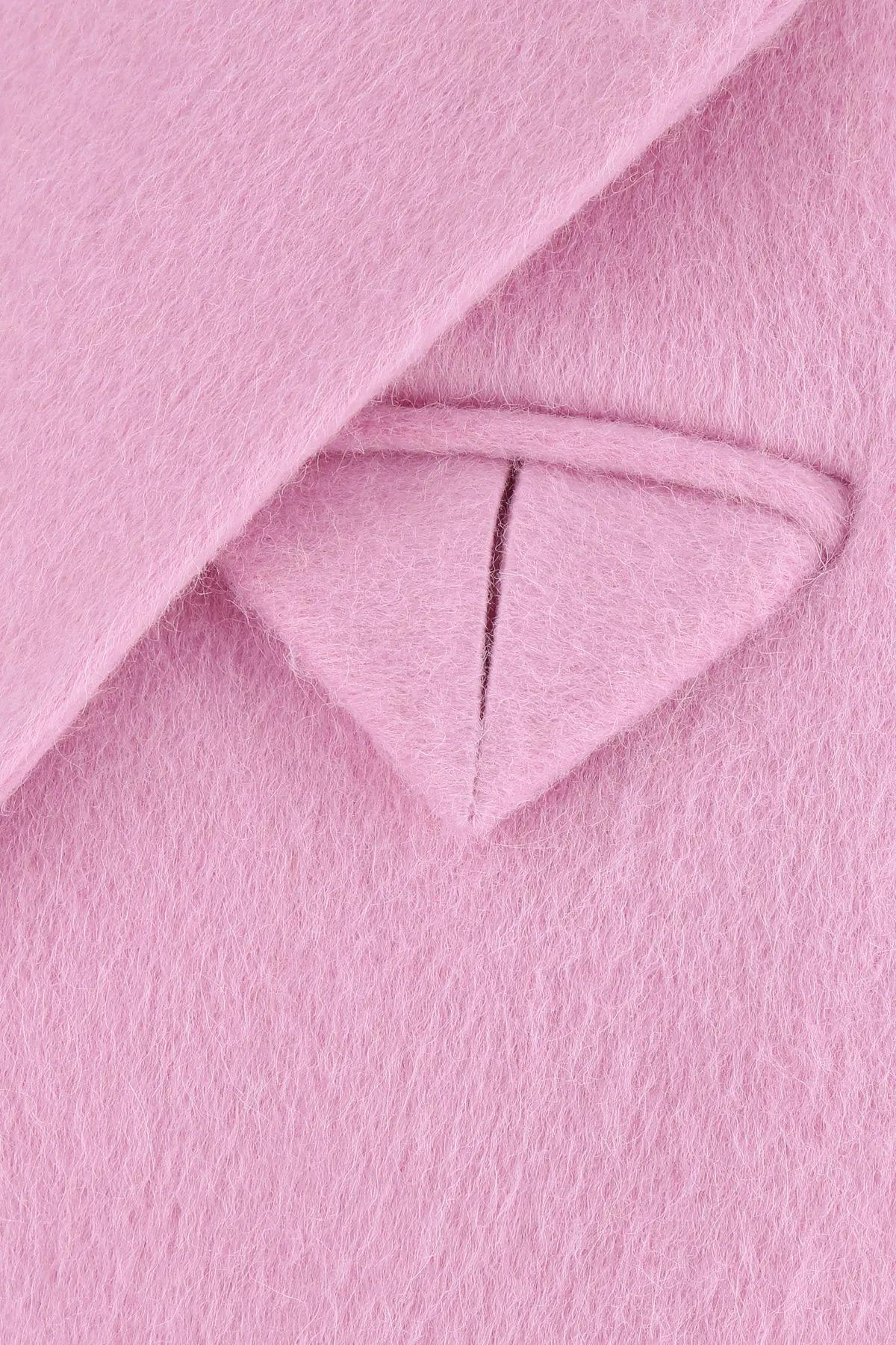 Shop Bottega Veneta Pink Wool Blend Coat In Balloon