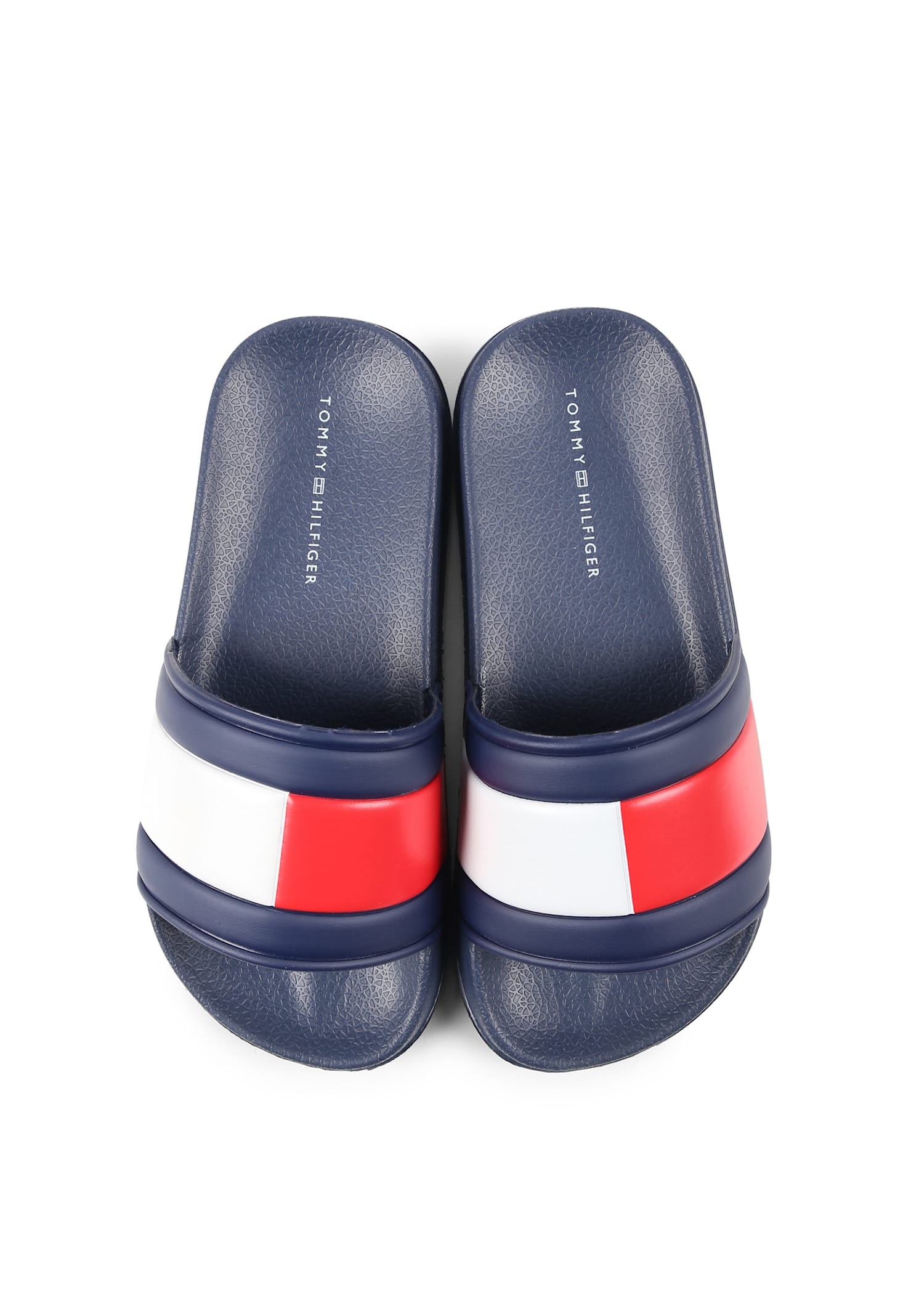 Shop Tommy Hilfiger Blue Slippers For Boy