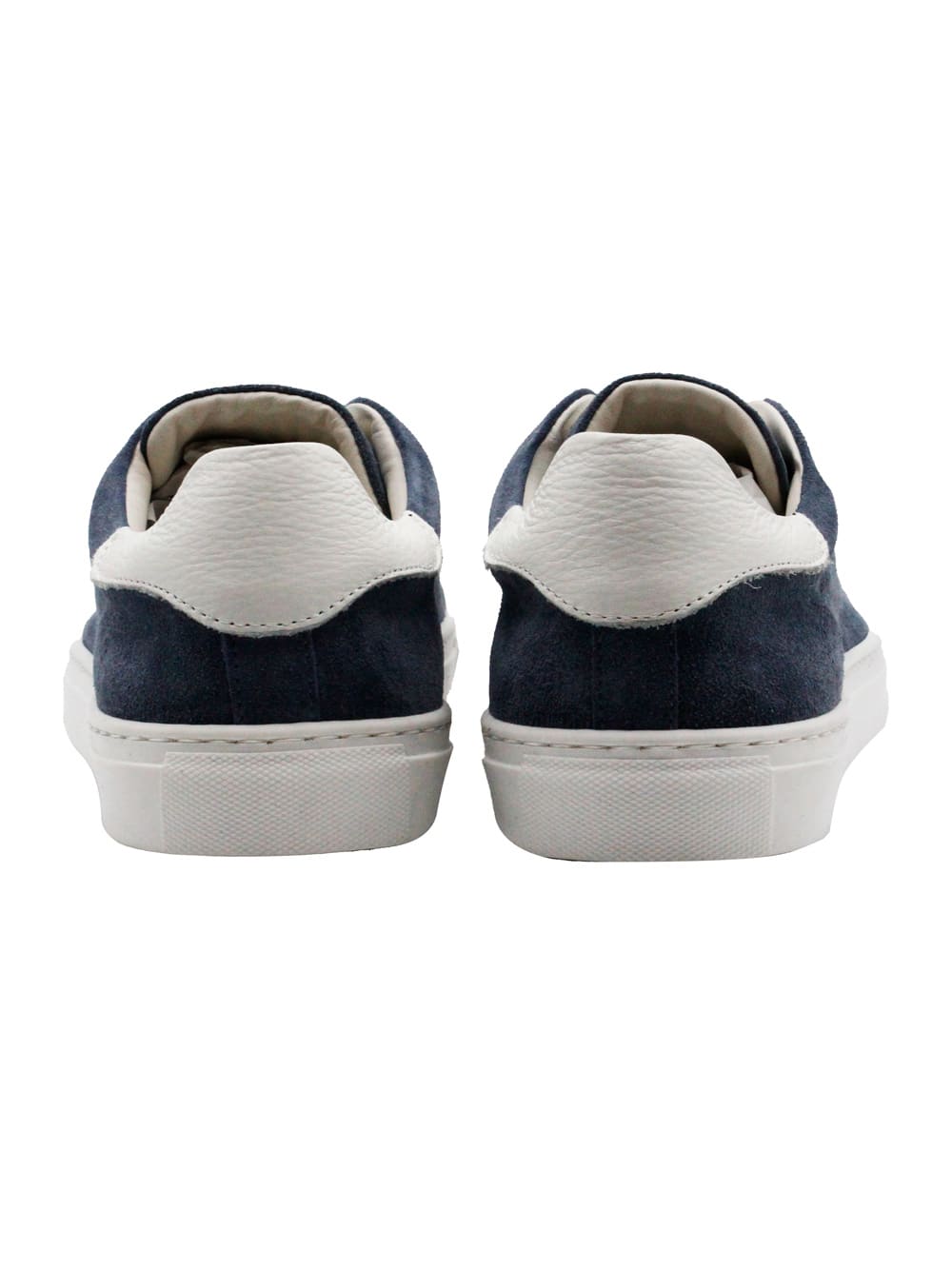 Shop Barba Napoli Sneakers In Soft And Fine Perforated Suede With Lace Closure And Leather Rear Part In Light Blu