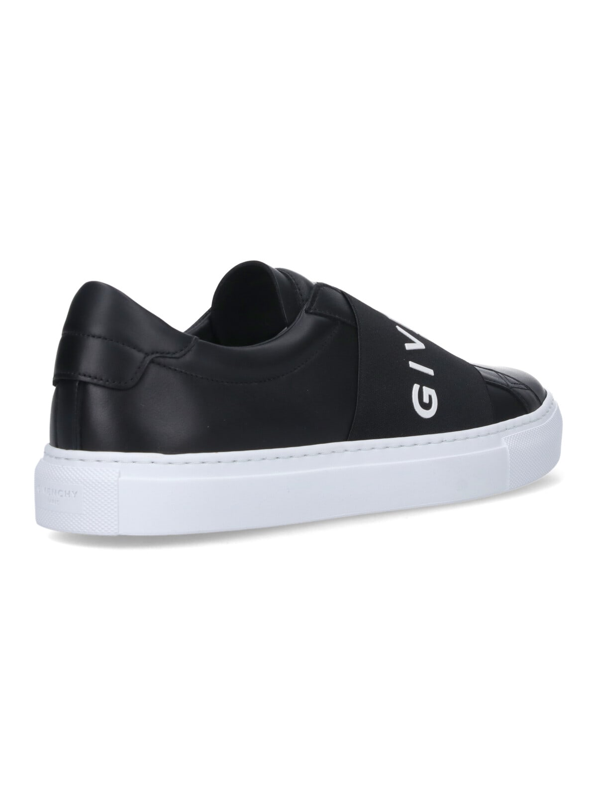 Givenchy Calfskin Leather Sneakers With Printed Logo And Contrasting Sole In Black