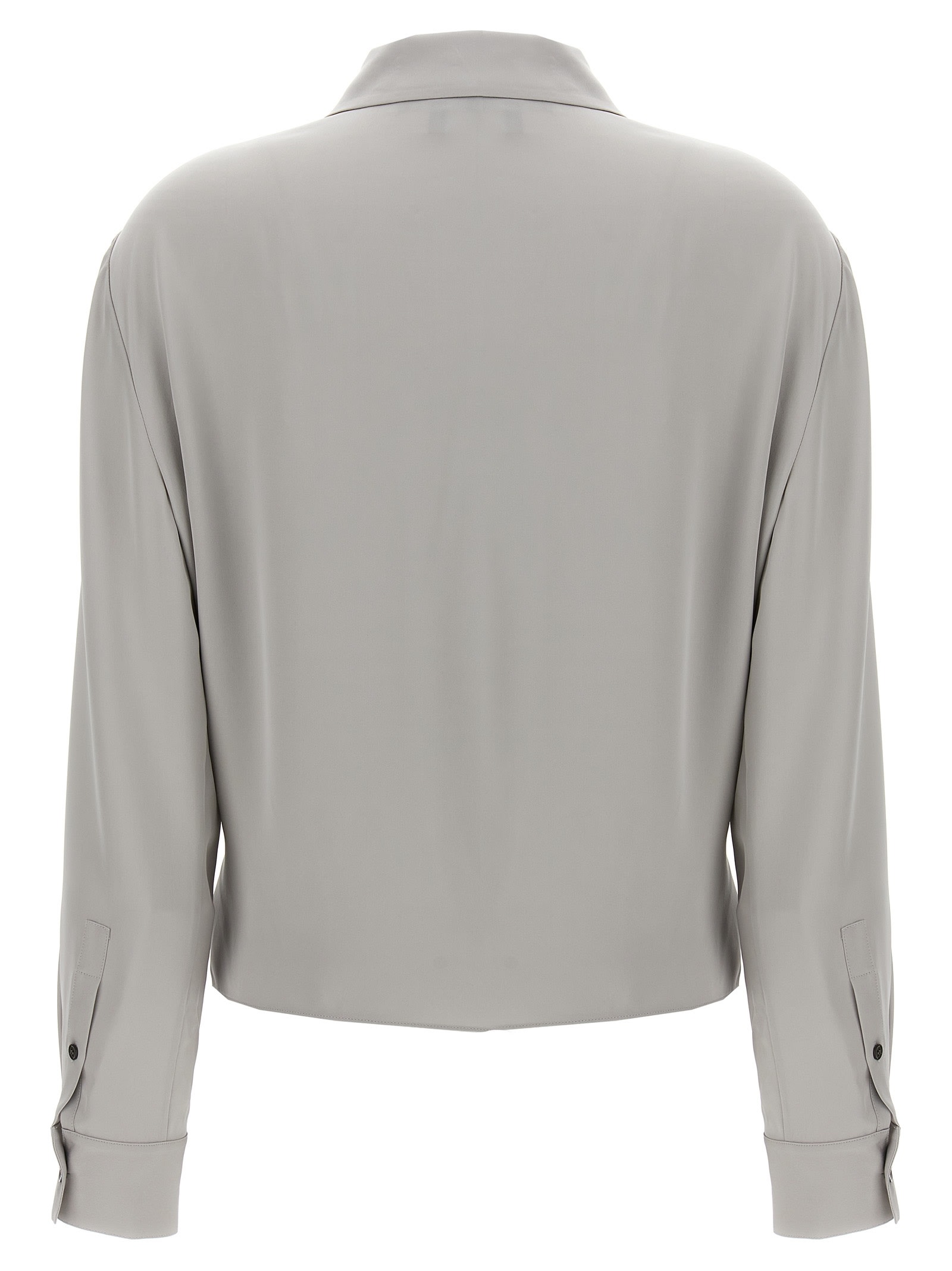 Theory 'pk Label Wrap' Blouse In Gray