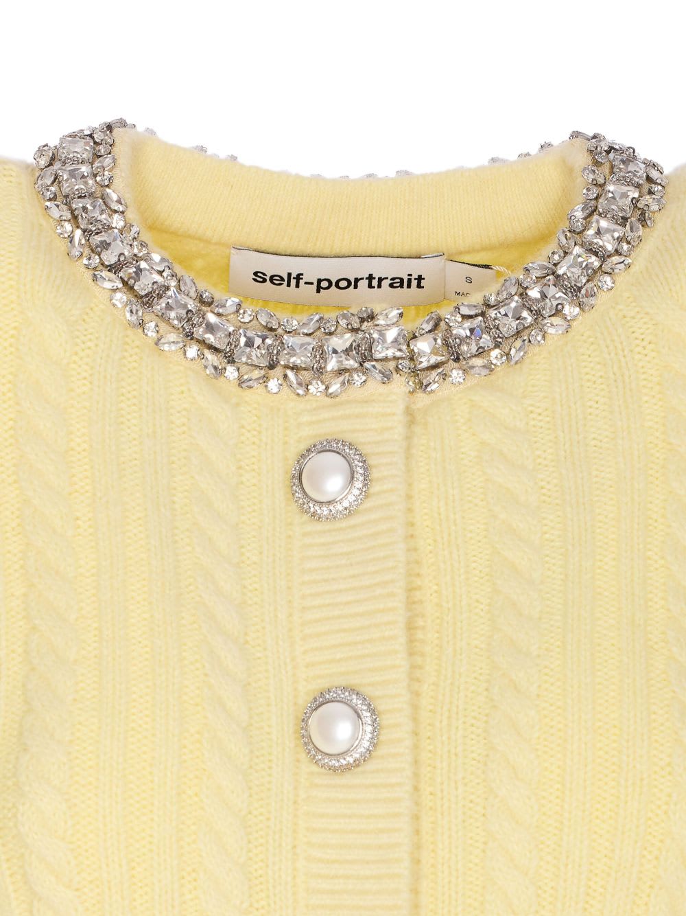 Self-portrait Crewneck Cardigan In Multi