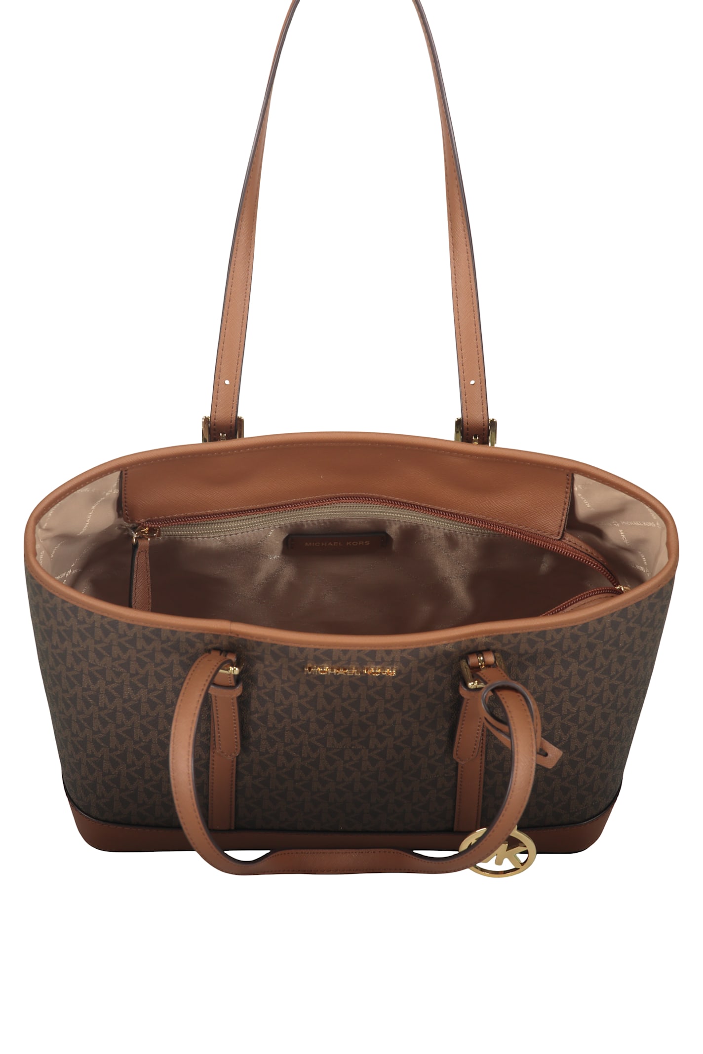 Michael Kors Logo Detail Tote Bag In Brown