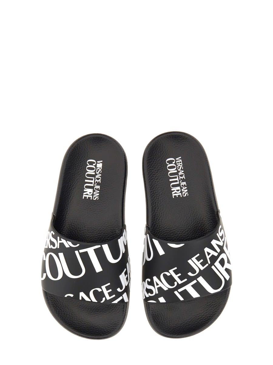 Shop Versace Jeans Couture Slide Sandal In Black