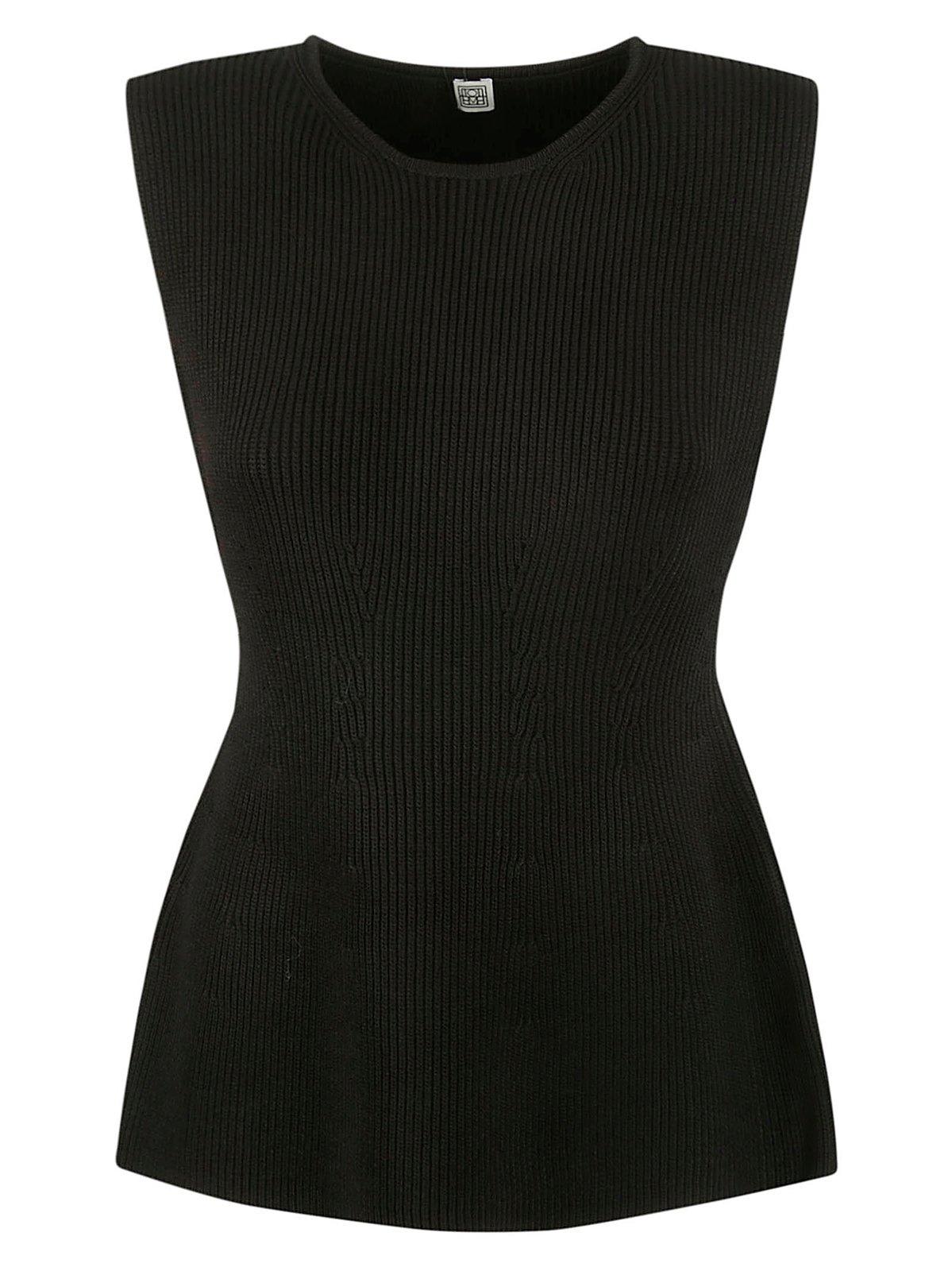 Totême Sleeveless Knitted Top In 200 Black