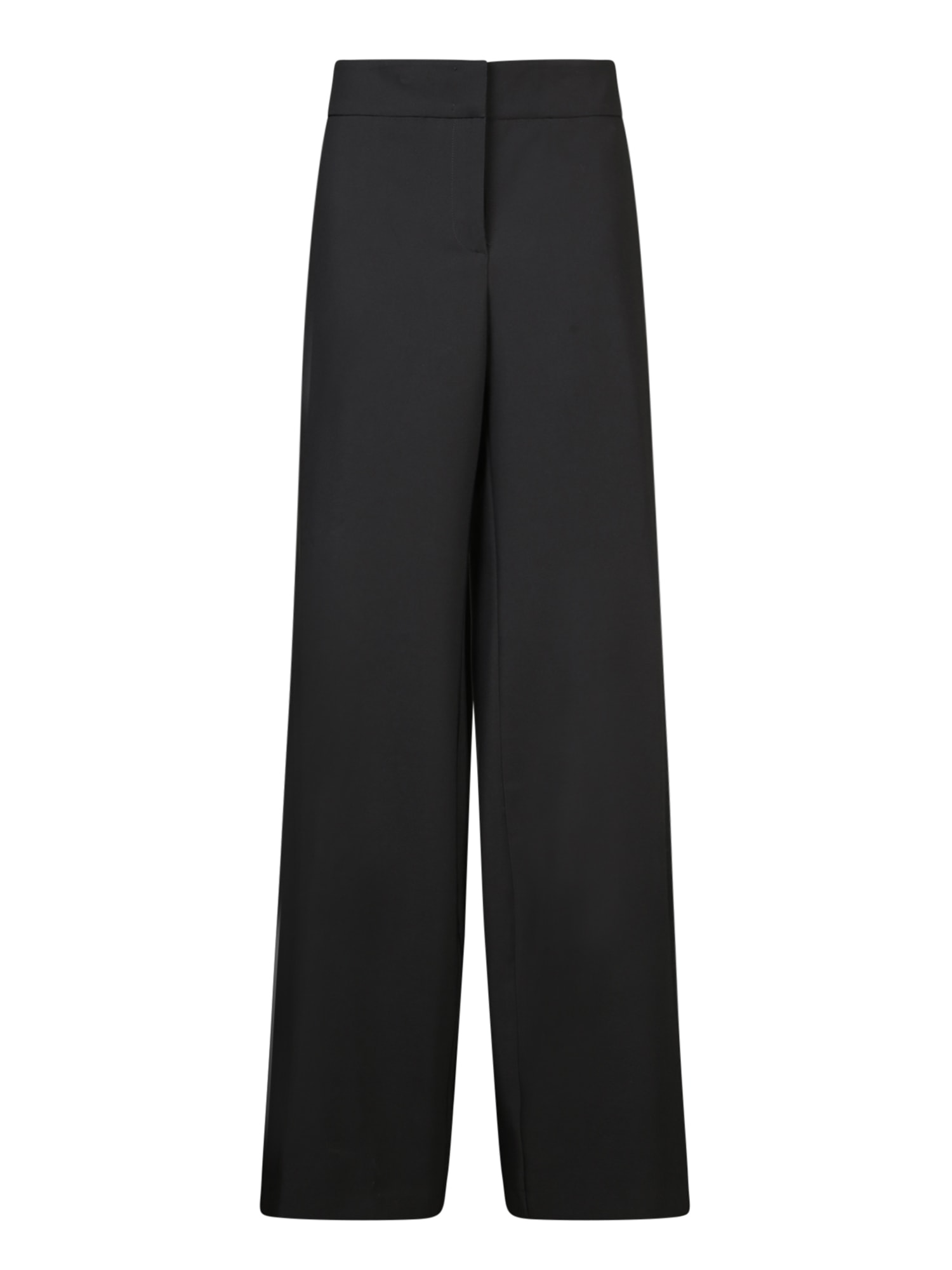 Black Bi-stretch Cady Flare Pants