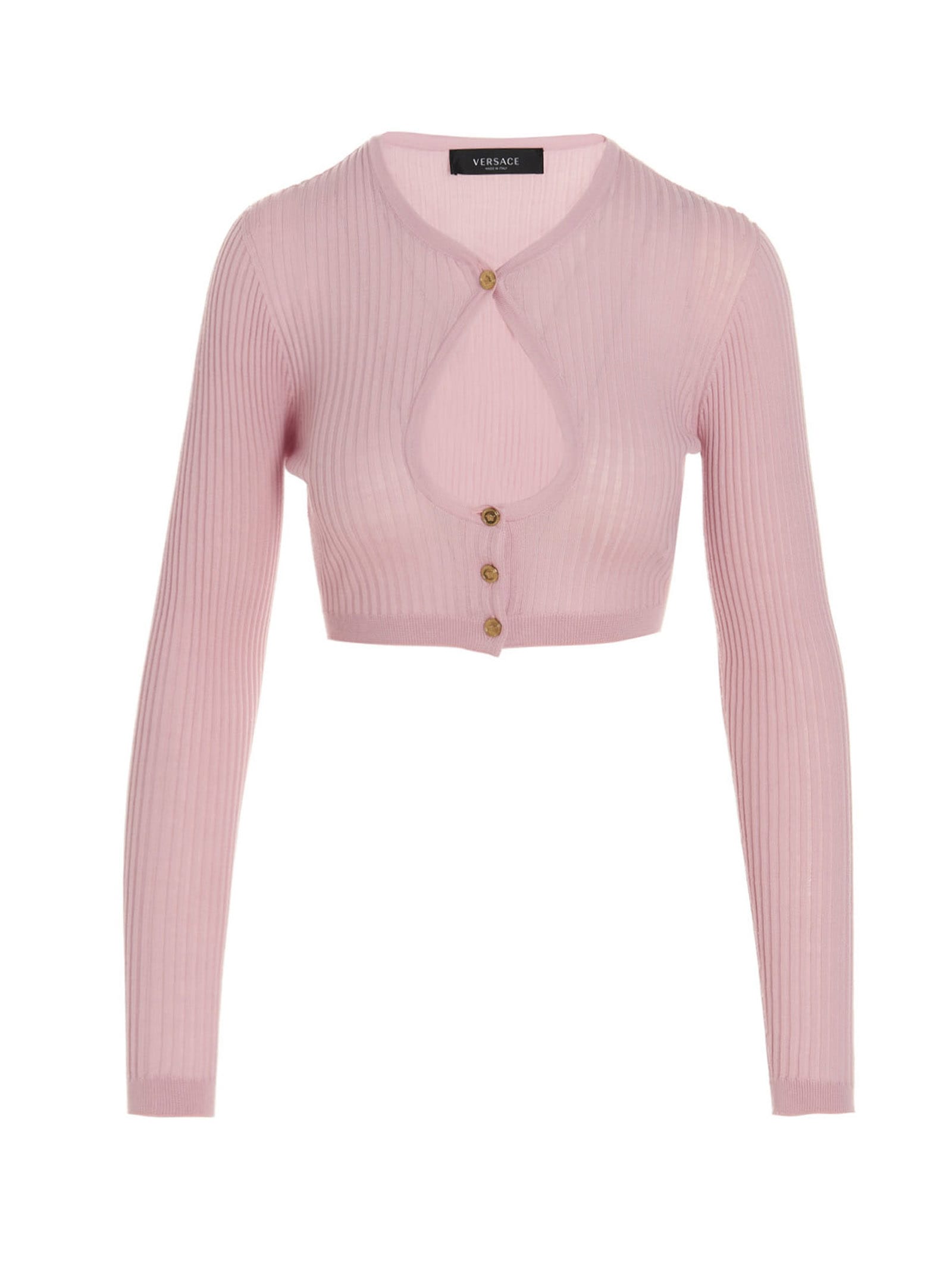 Versace Cropped Cut Out Cardigan