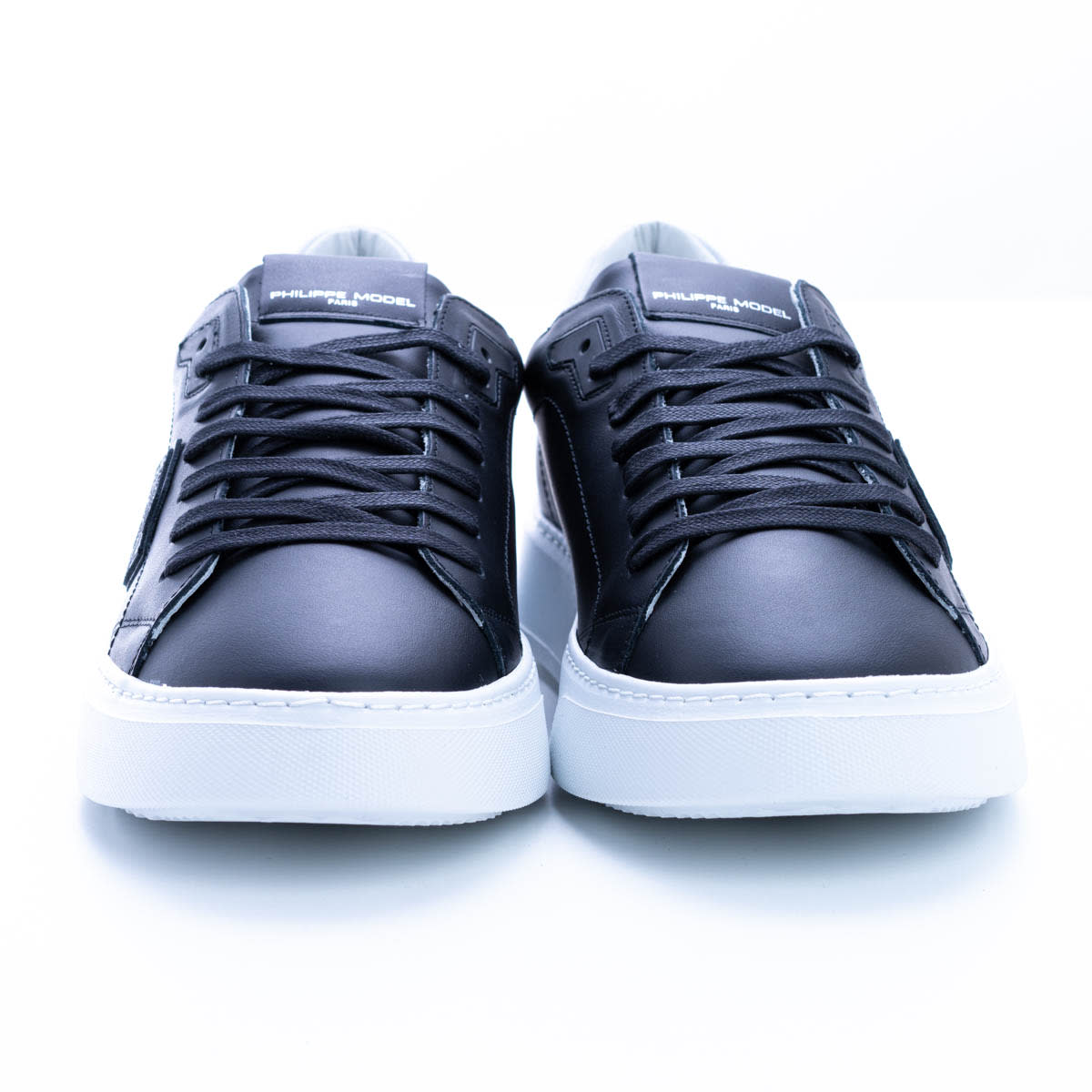 Philippe Model Temple Veau Sneaker In Black - White | ModeSens
