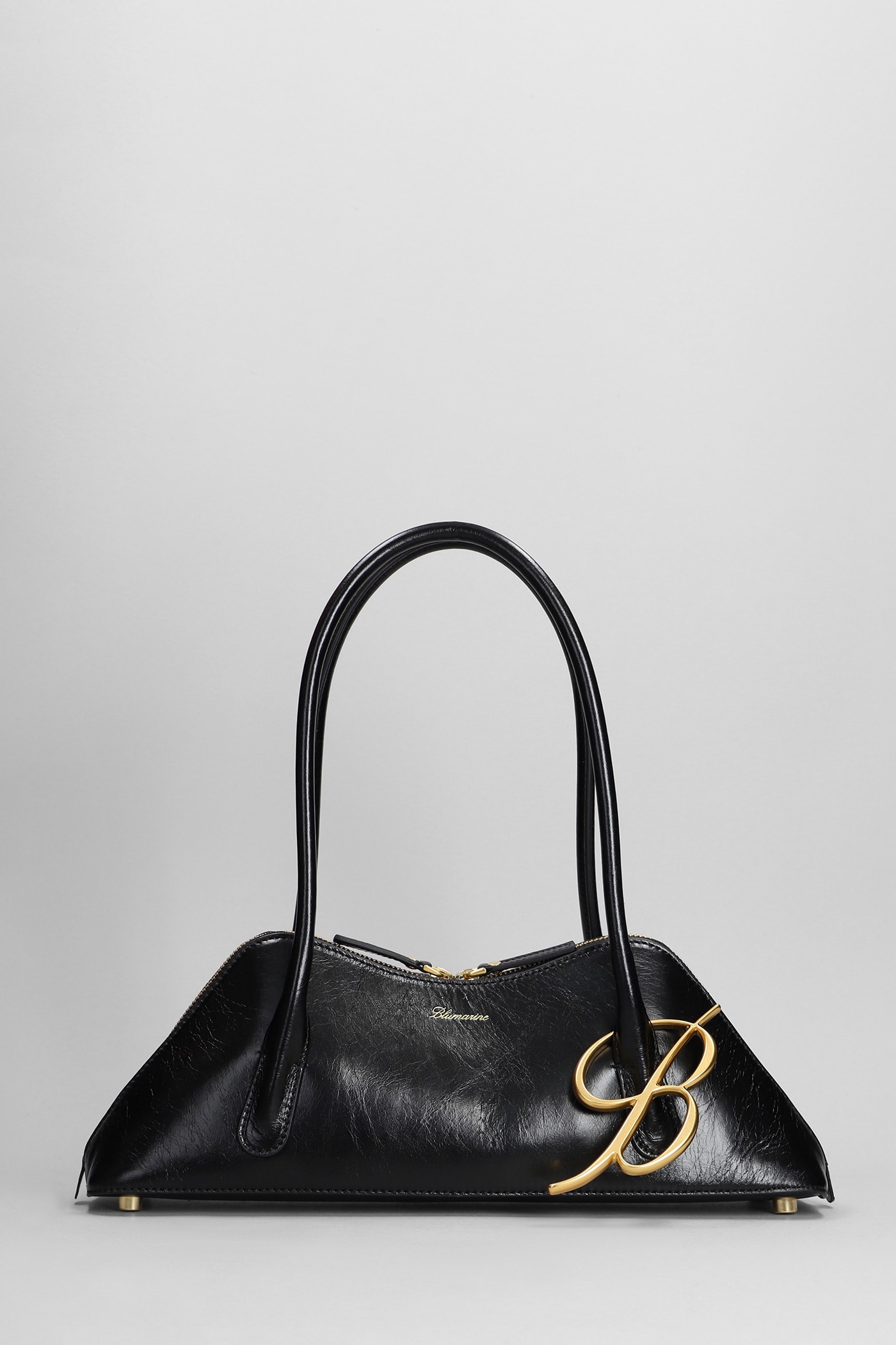 Blumarine Hand Bag In Black Leather