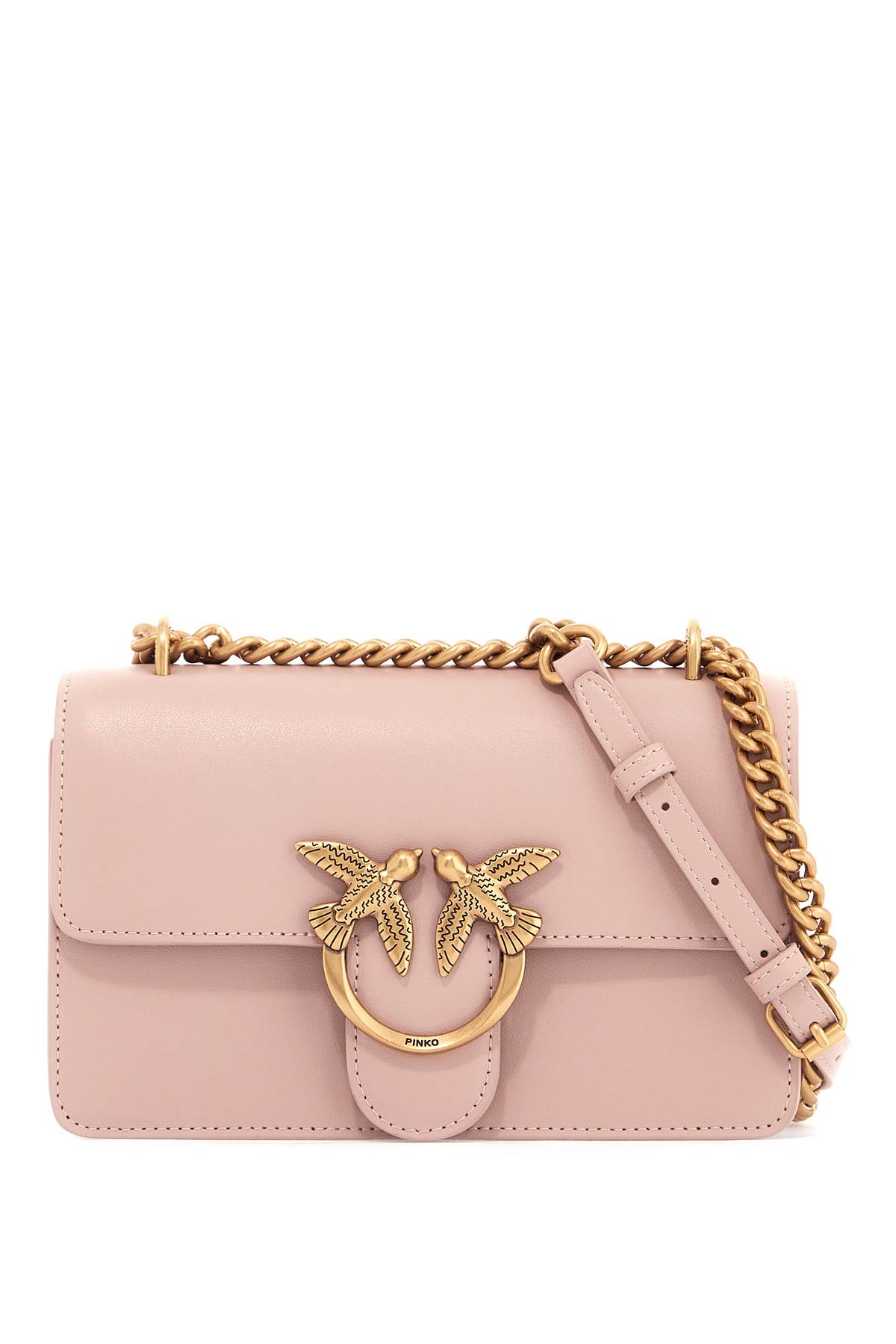 Shop Pinko -shoulder Mini Love Bag In Cipria-antique Gold (pink)