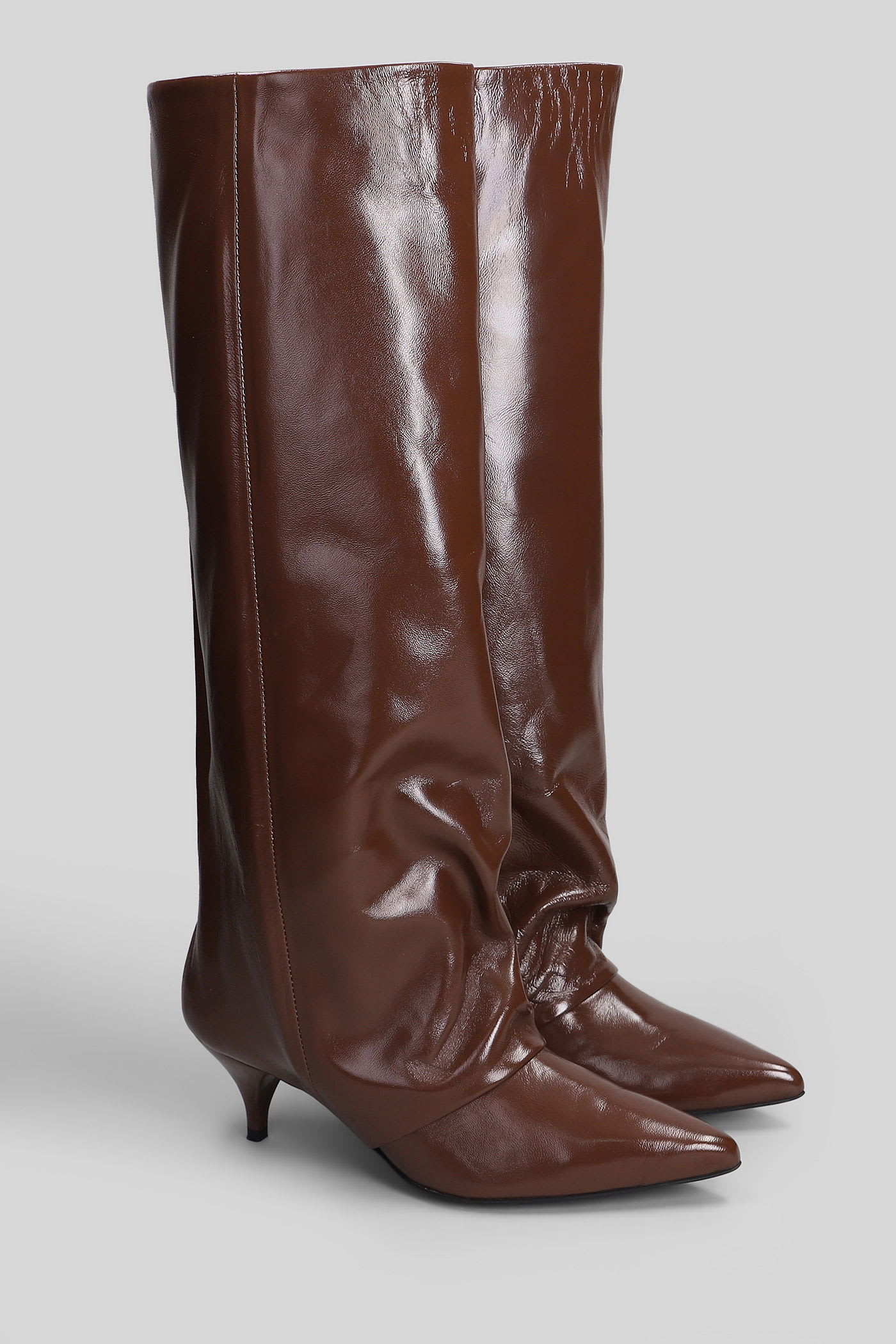 Alchimia High Heels Boots In Leather Color Leather In Brown