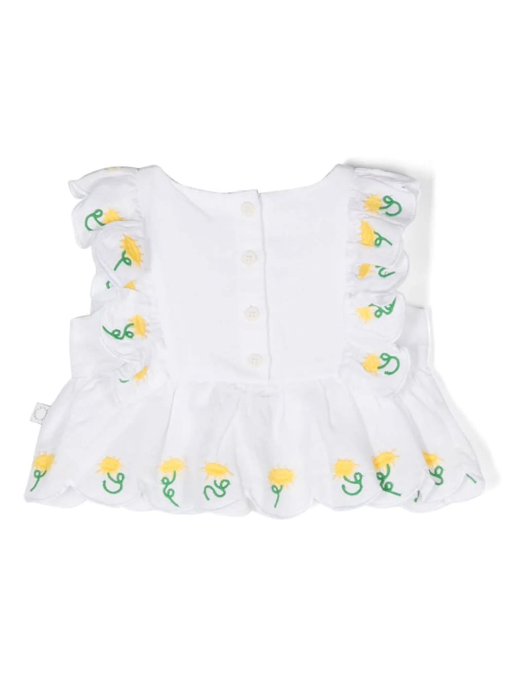Shop Stella Mccartney Flower Embroidery Smock Top In White