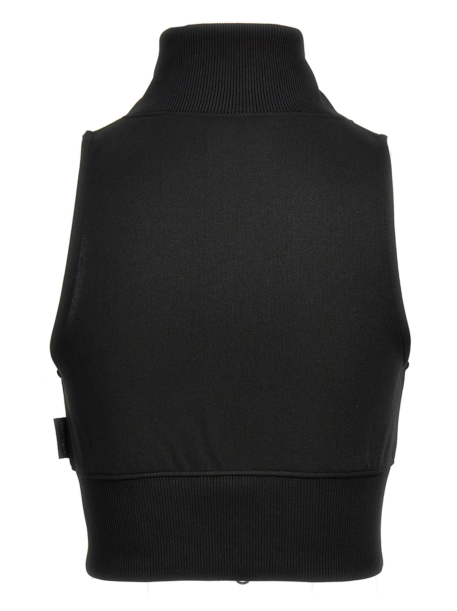 Shop Courrèges Cropped Vest In Black