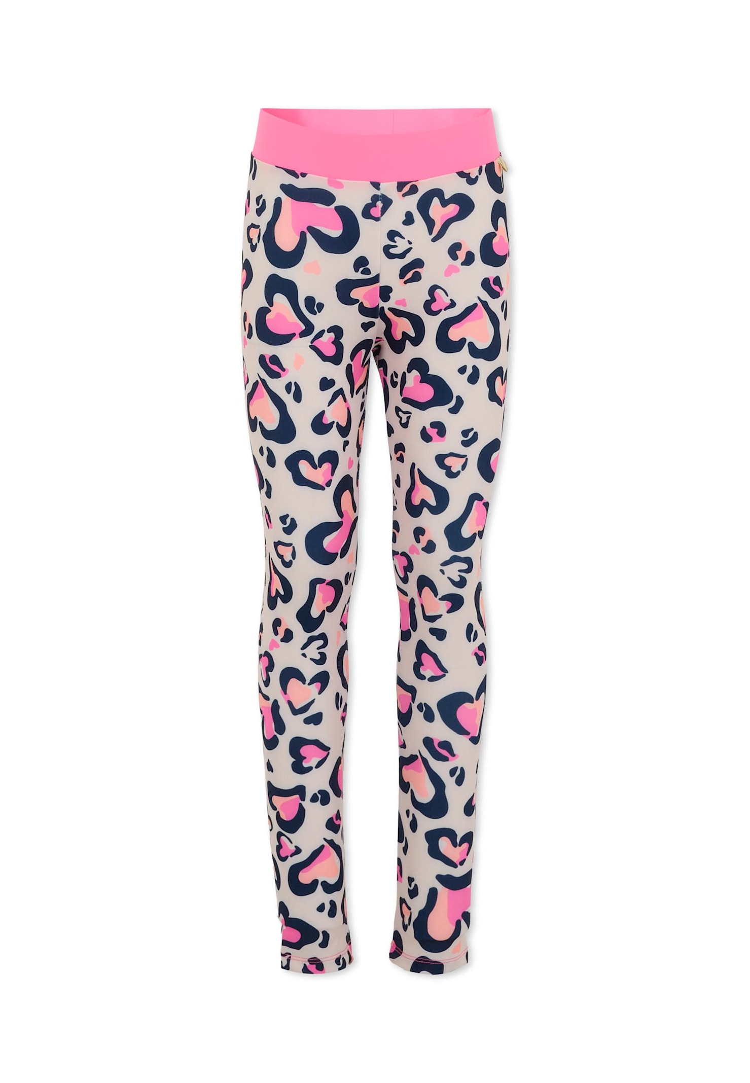 Billieblush Pink Leggings For Girl With Heart Print In Multi