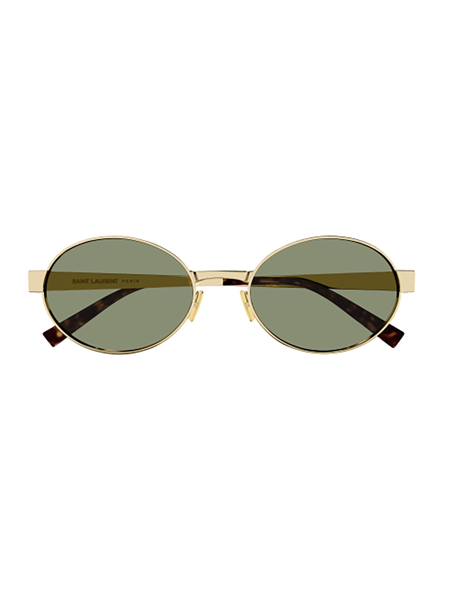 Shop Saint Laurent Sl 692 Sunglasses In Gold Gold Green