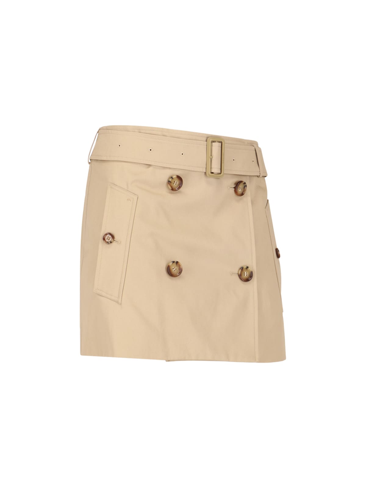 Shop Burberry Trench Miniskirt In Beige