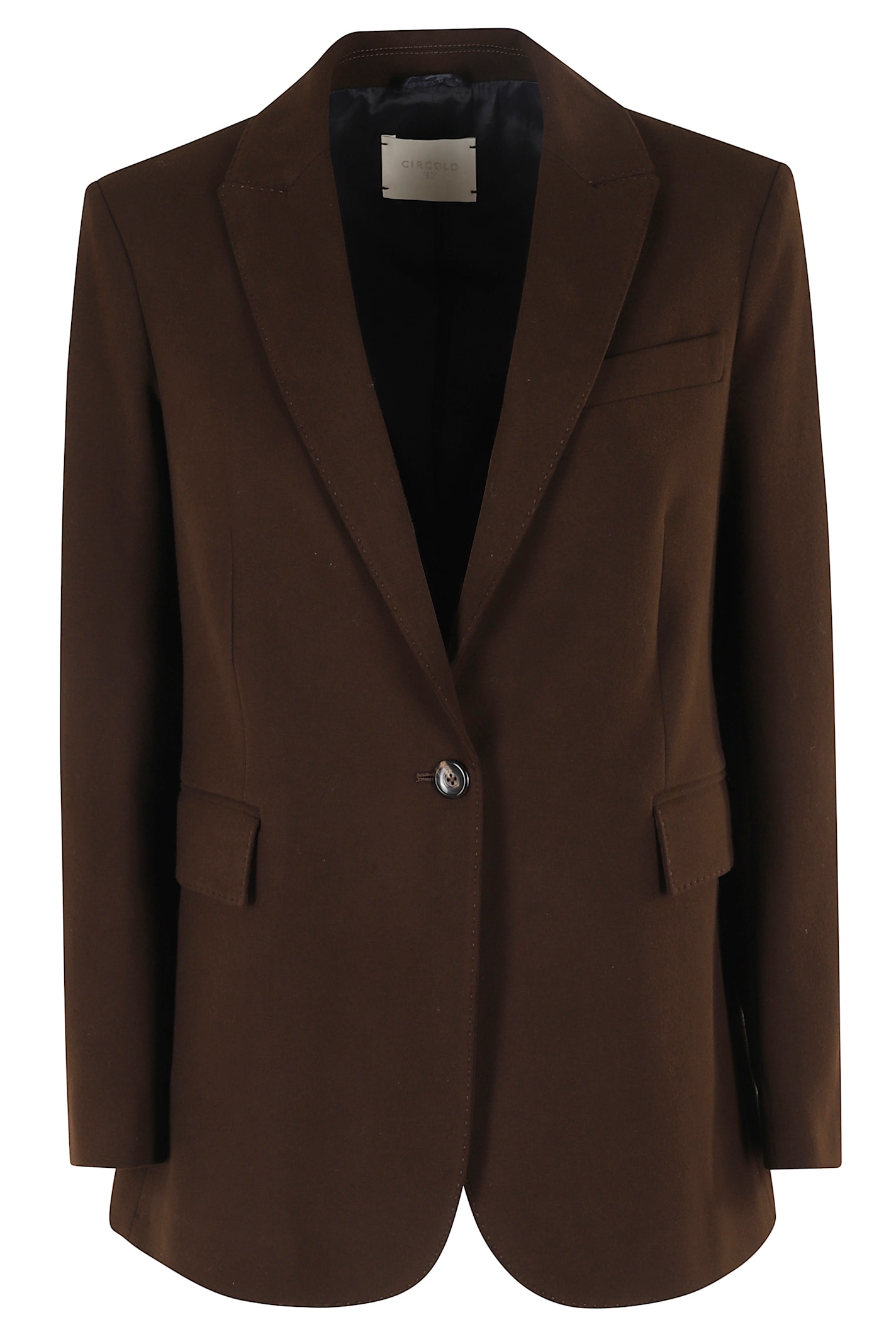 Circolo 1901 Single-breasted Brown Fleece Blazer In Brown