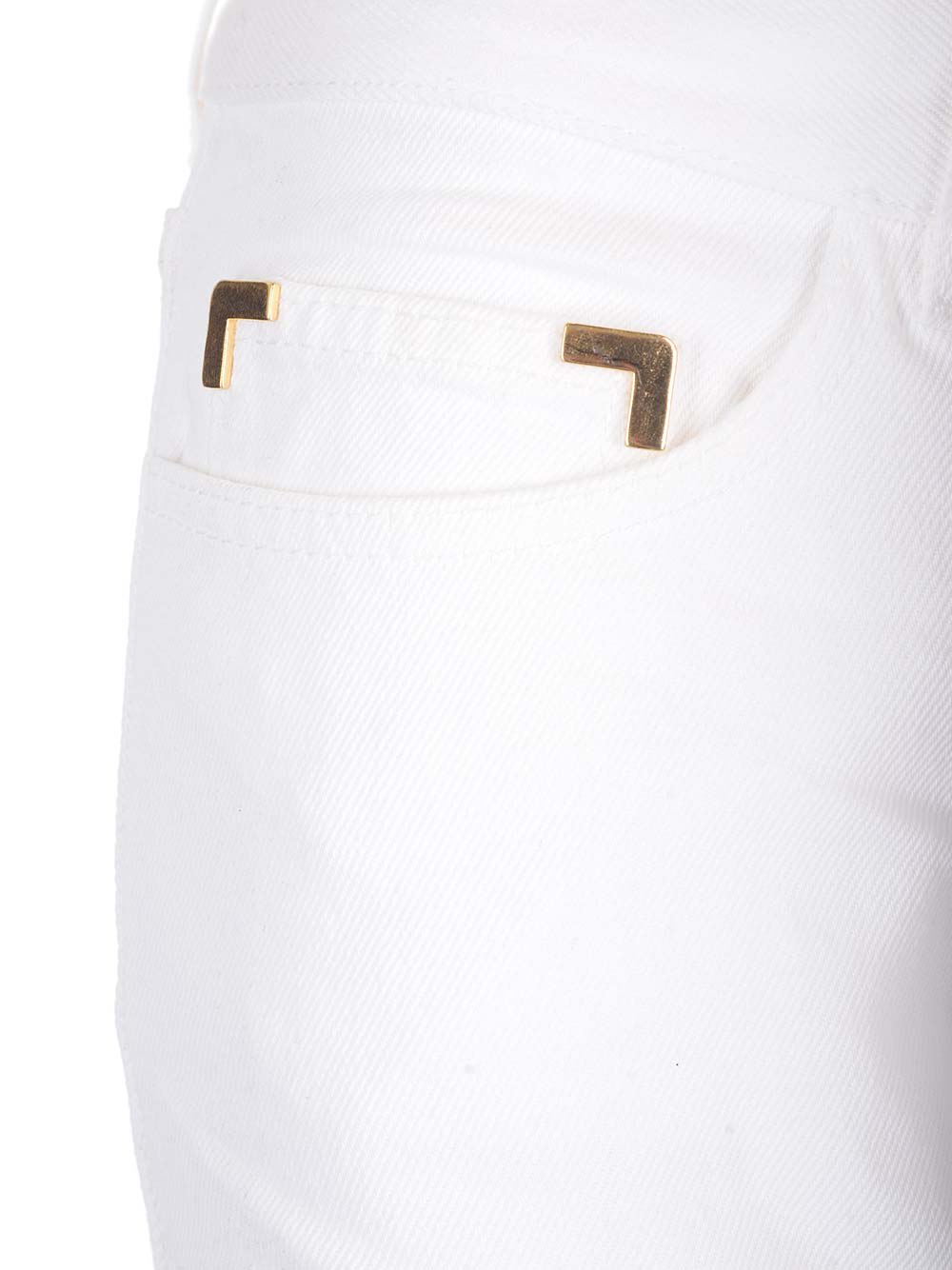 Palm Angels Women White Denim Jeans In Off White
