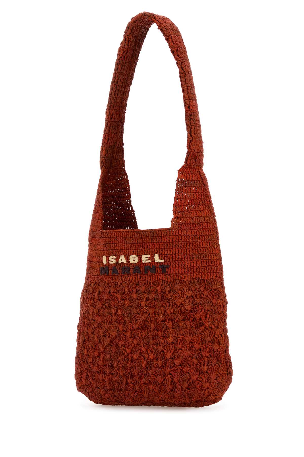 Isabel Marant Small Praia Shoulder Bag With Raffia Texture In Red