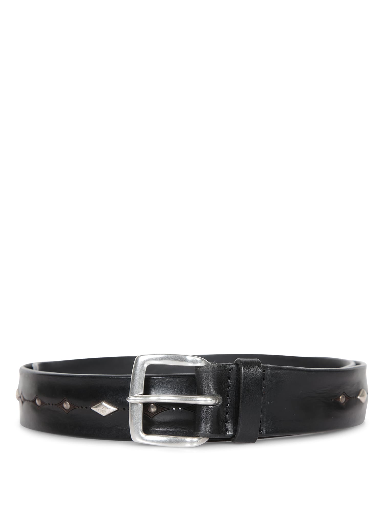 Orciani Studded Leather Belt In Black