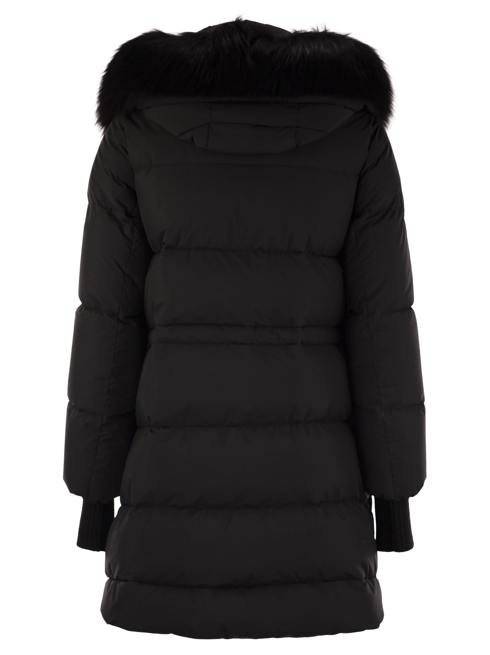 Moorer Talassa-stp - Long Down Jacket With Hood In Black