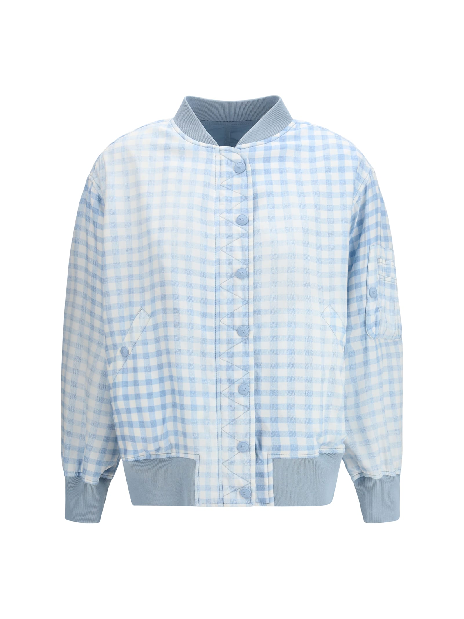 Ermanno Scervino Technical Fabric Bomber In Blue