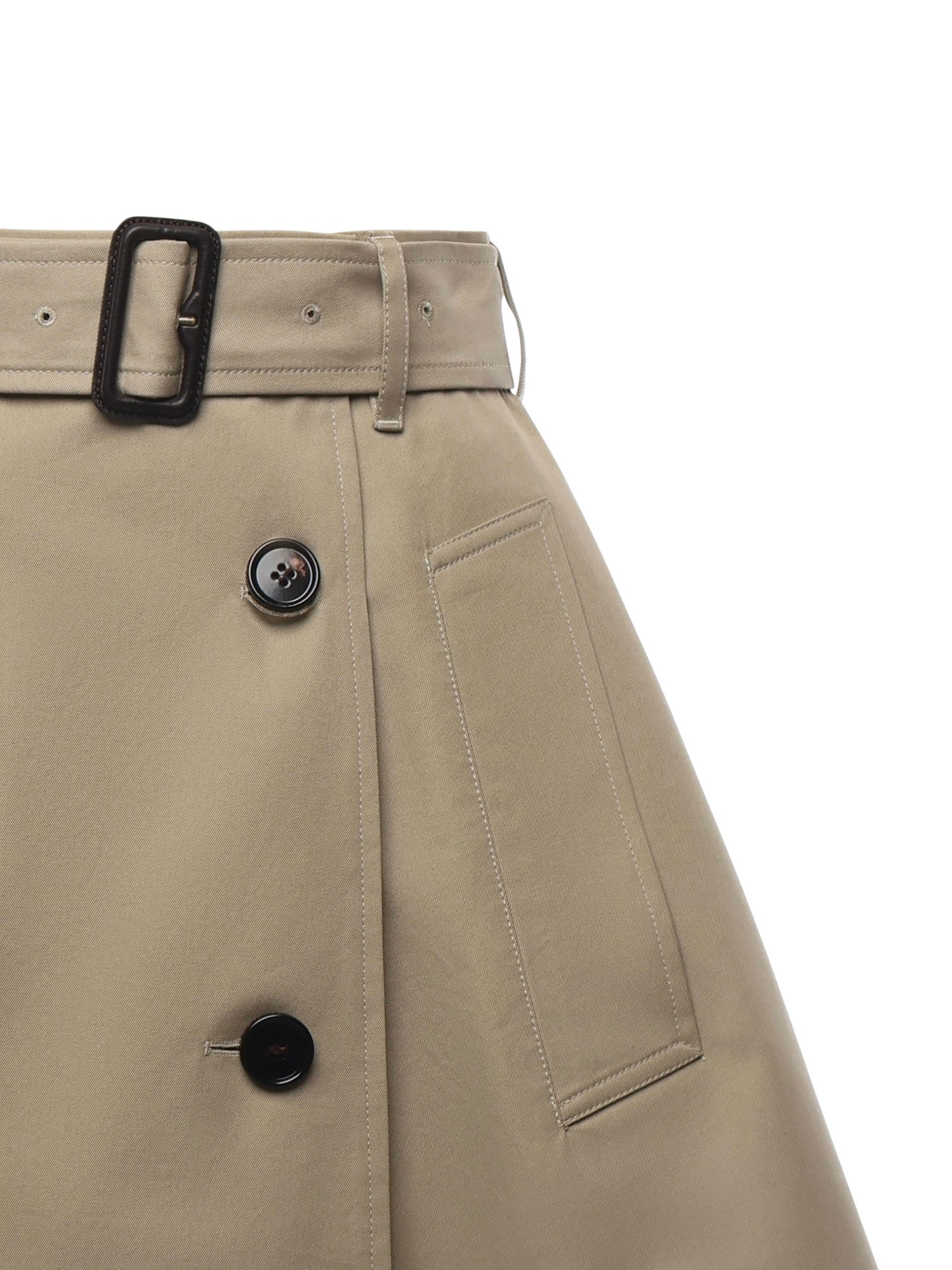 Burberry Cotton Gabardine Trench Miniskirt In Neutral