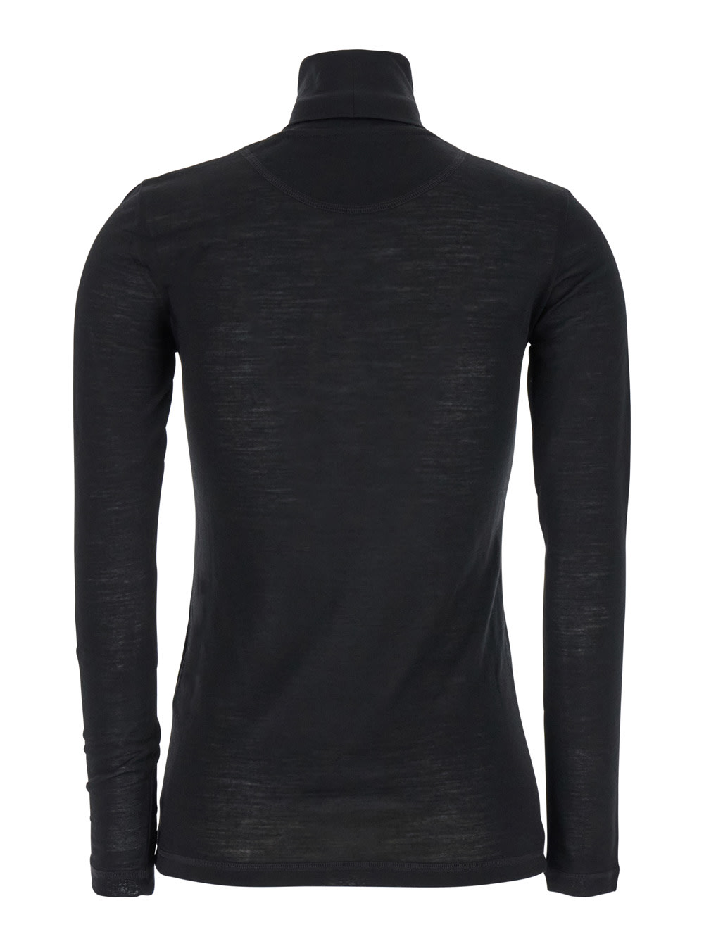 Shop Jil Sander Wool Jersey High Neck In Black