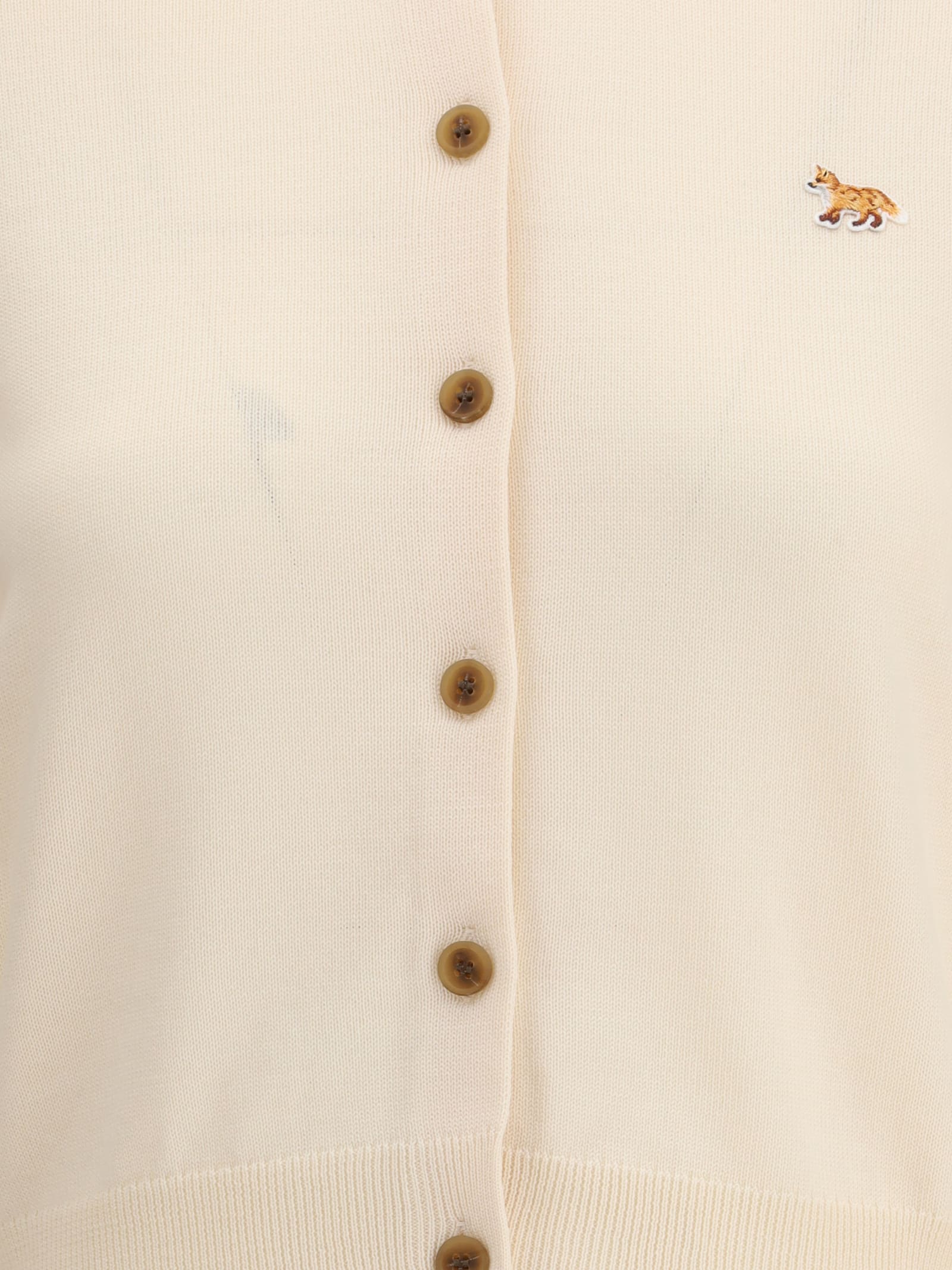 Maison Kitsuné Profile Fox-embroidered Button Cardigan In Pink