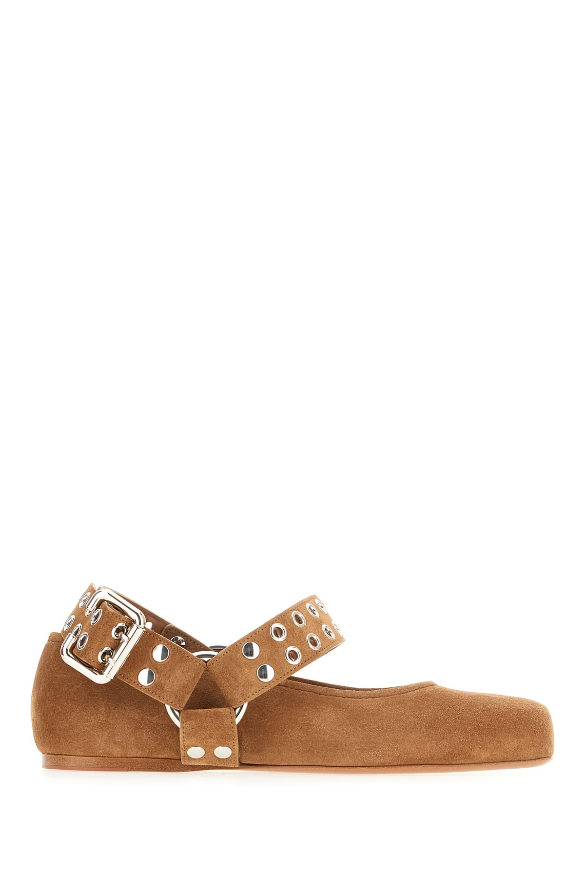 Alaïa Brown Suede Flat Biker Ballet Flats In Brown