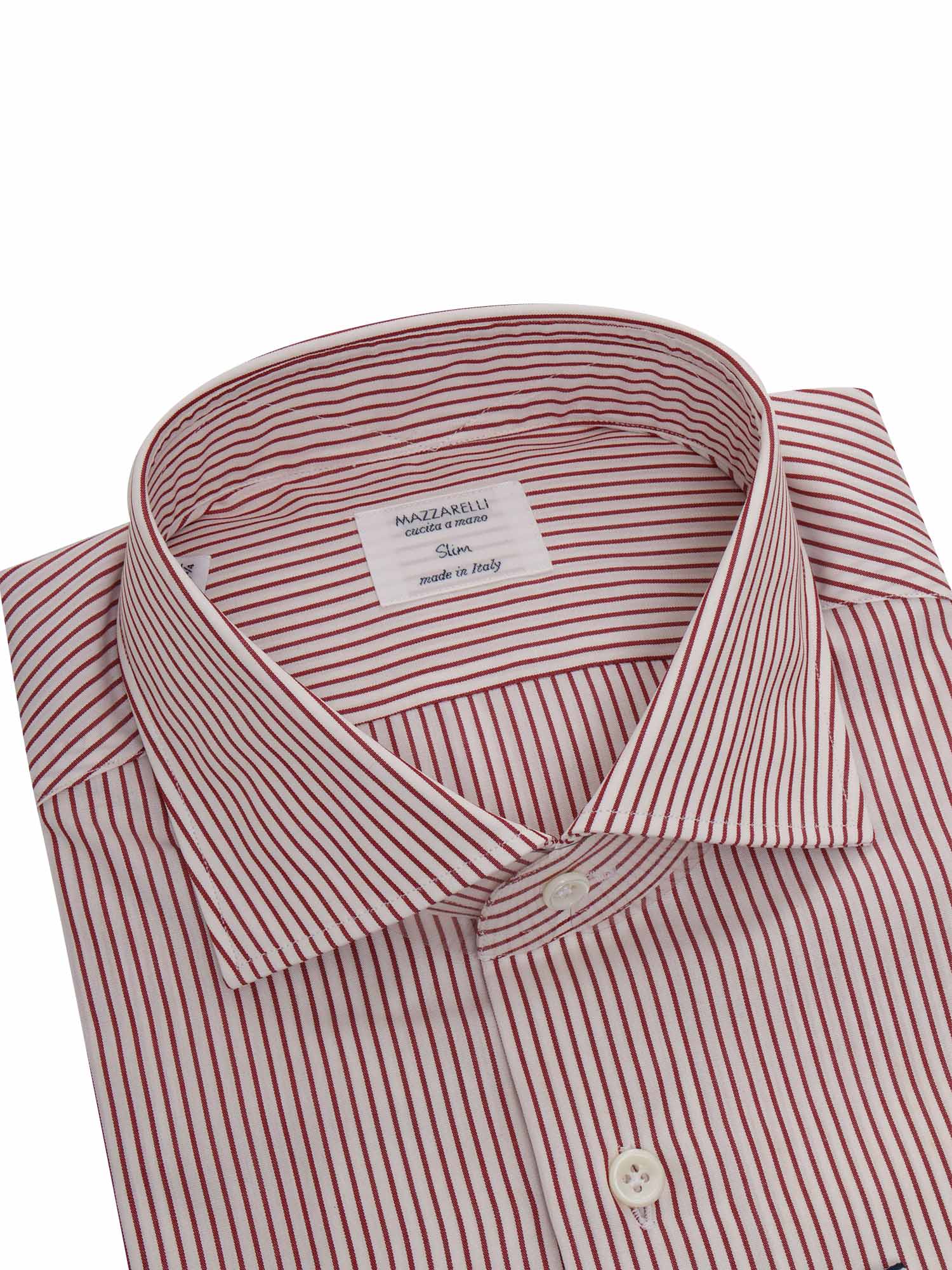 Shop Mazzarelli Red Striped Shirt In White