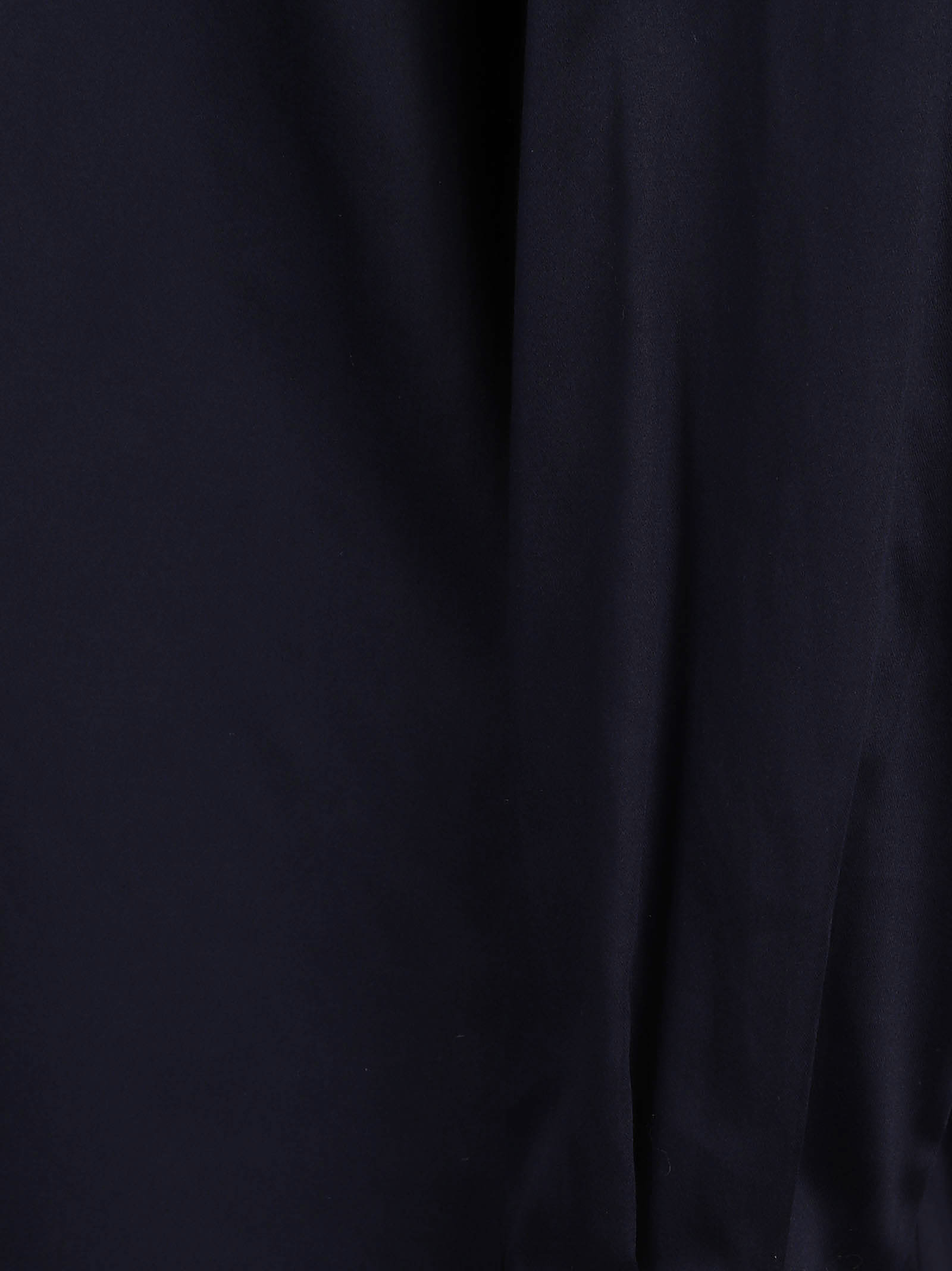 Ermanno Scervino Long Sleeve Collared Lace Detail Top In Blue