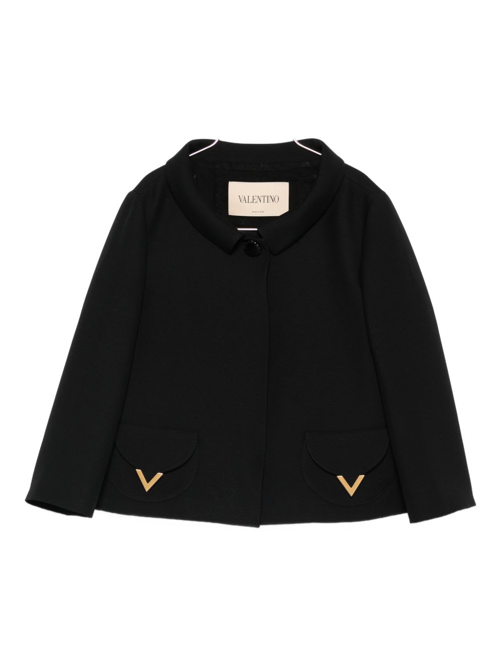 Valentino Garavani Vlogo Signature Wool And Silk Jacket In Black