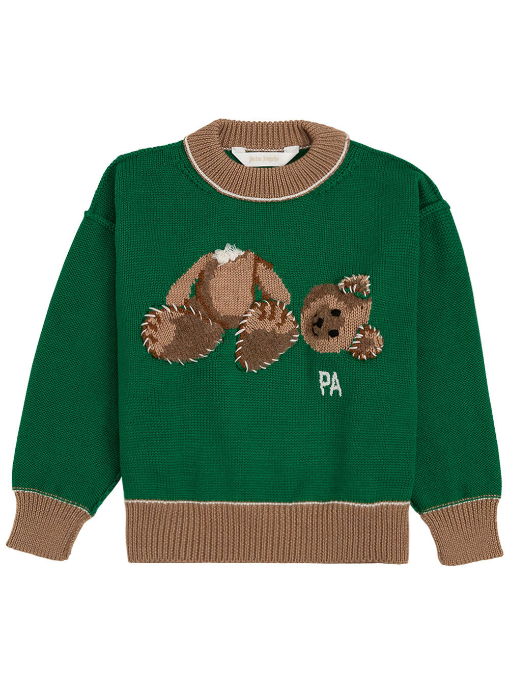 Palm Angels Wool Sweater With Teddy Bear Front Print