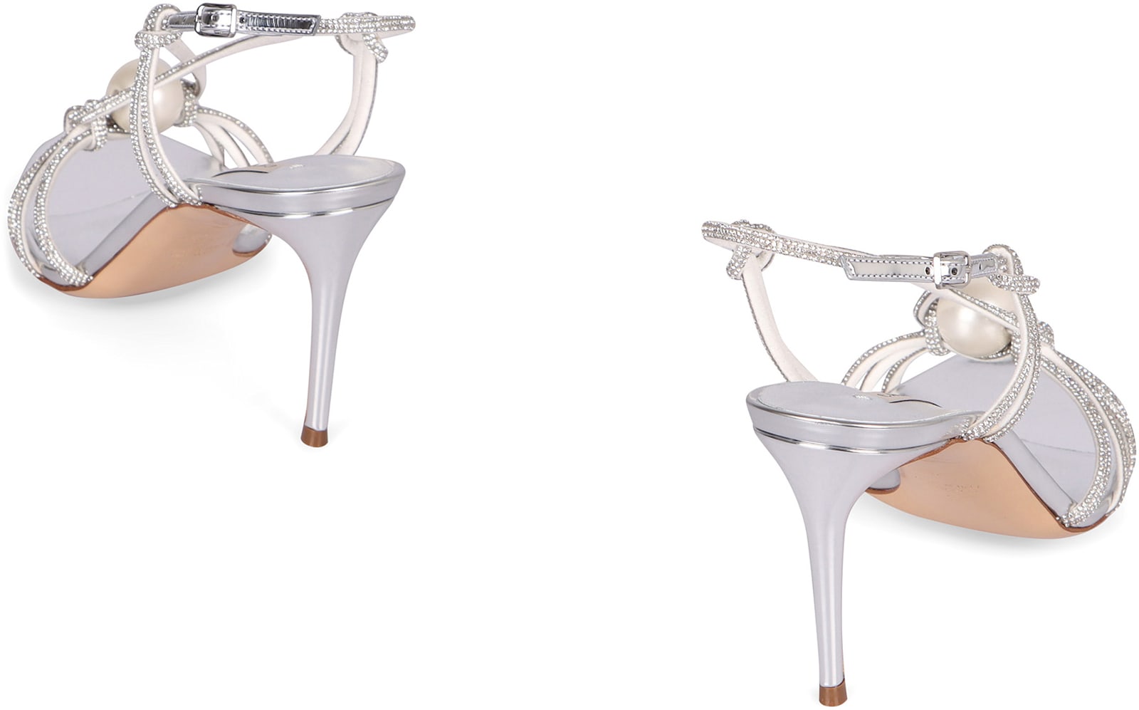 Casadei Julia Labuan Embellished Heeled Sandals In Metallic