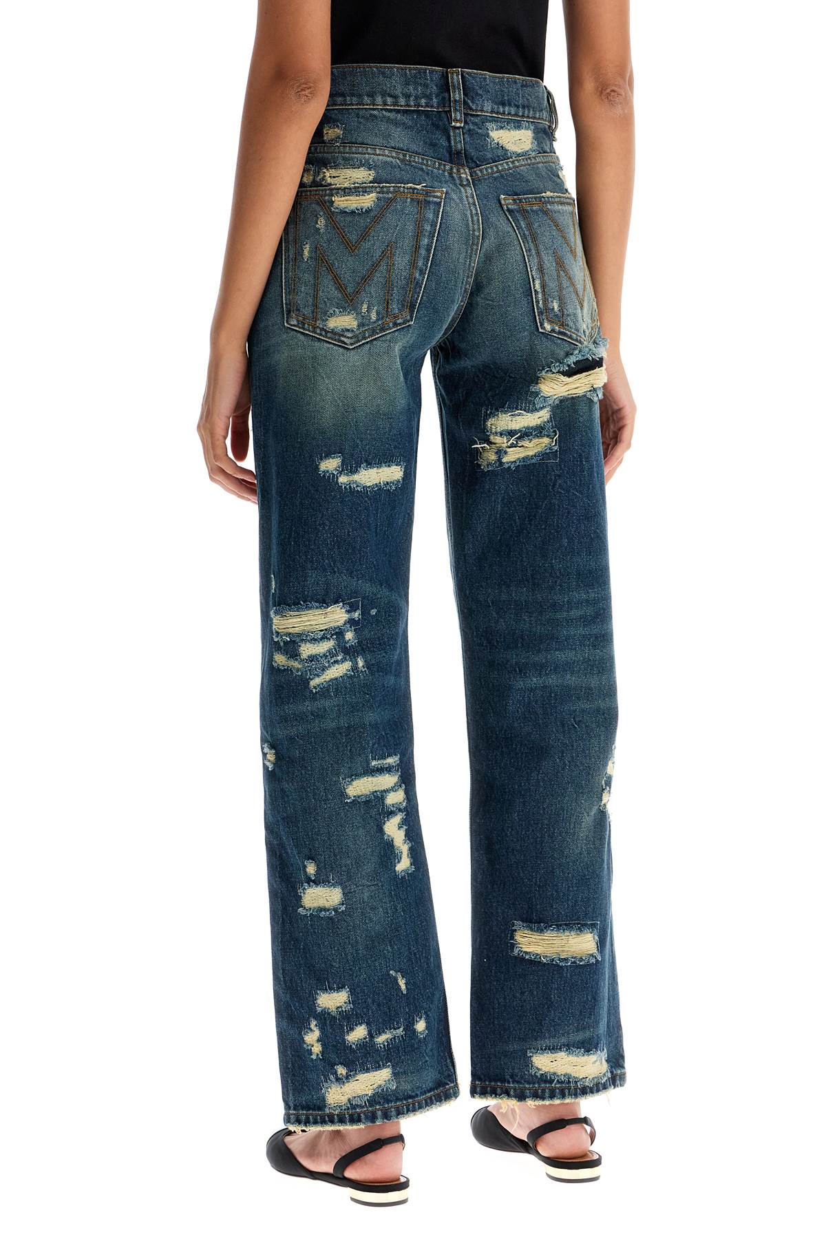 Shop Marc Jacobs Jeans The Rip And Repair Straight Jean In Punk Indigo (blue)