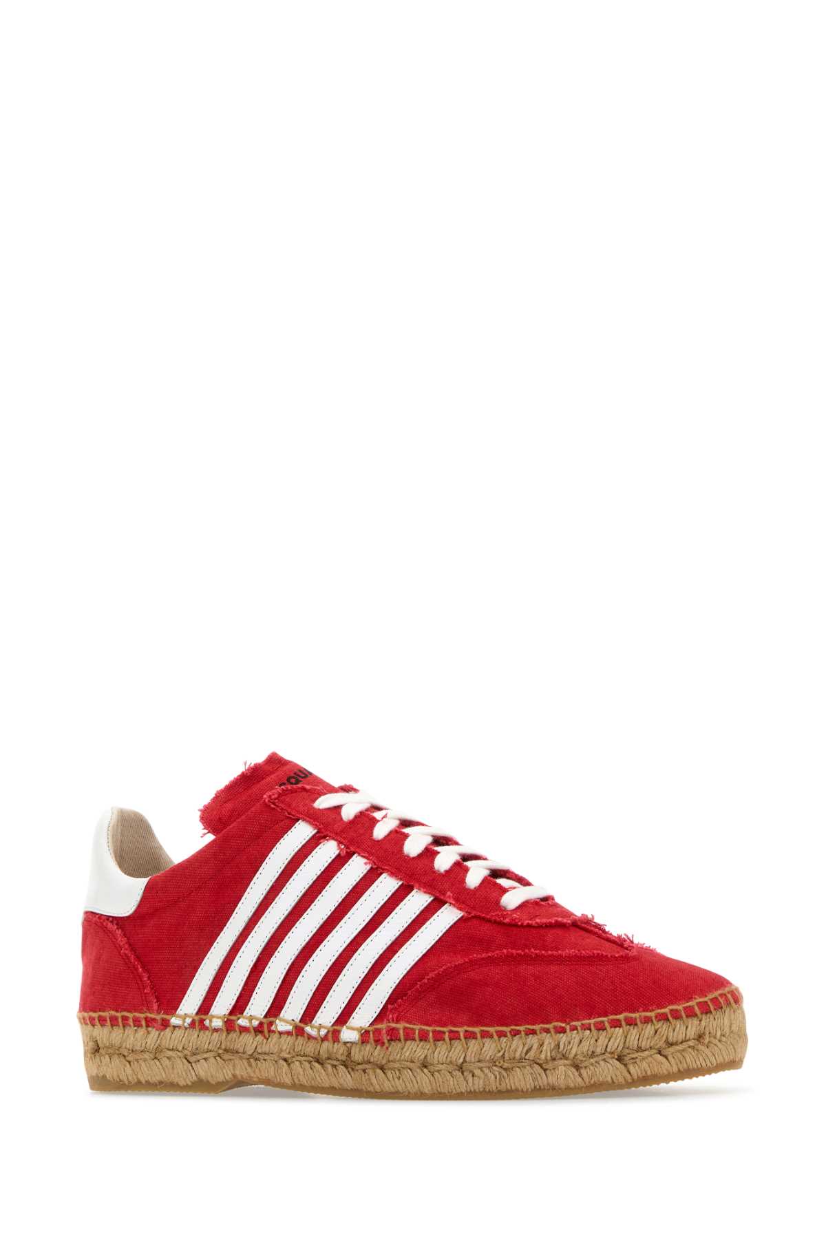 Shop Dsquared2 Red Canvas Sneakers In Denim