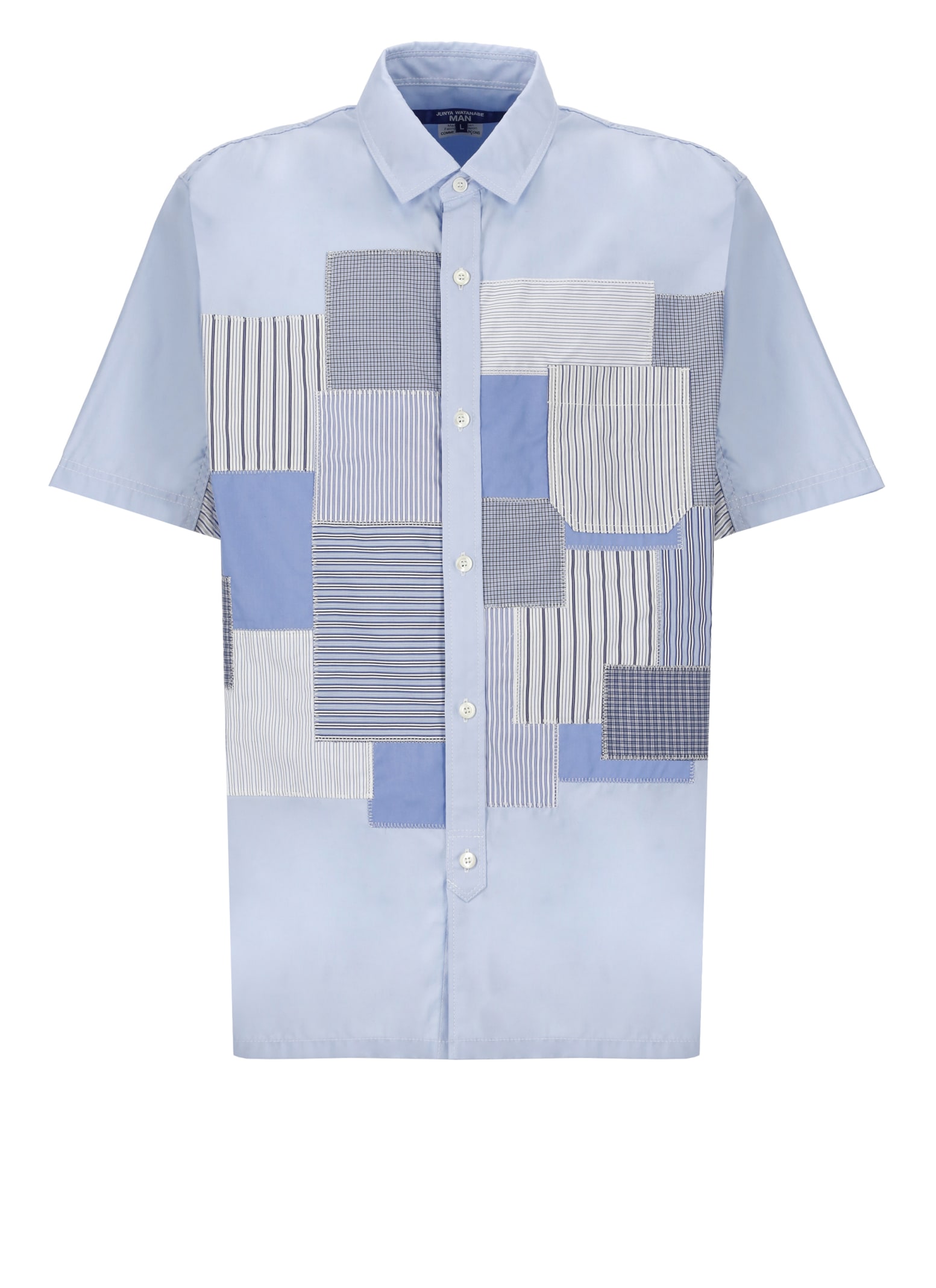 Shop Junya Watanabe Cotton Shirt In Light Blue