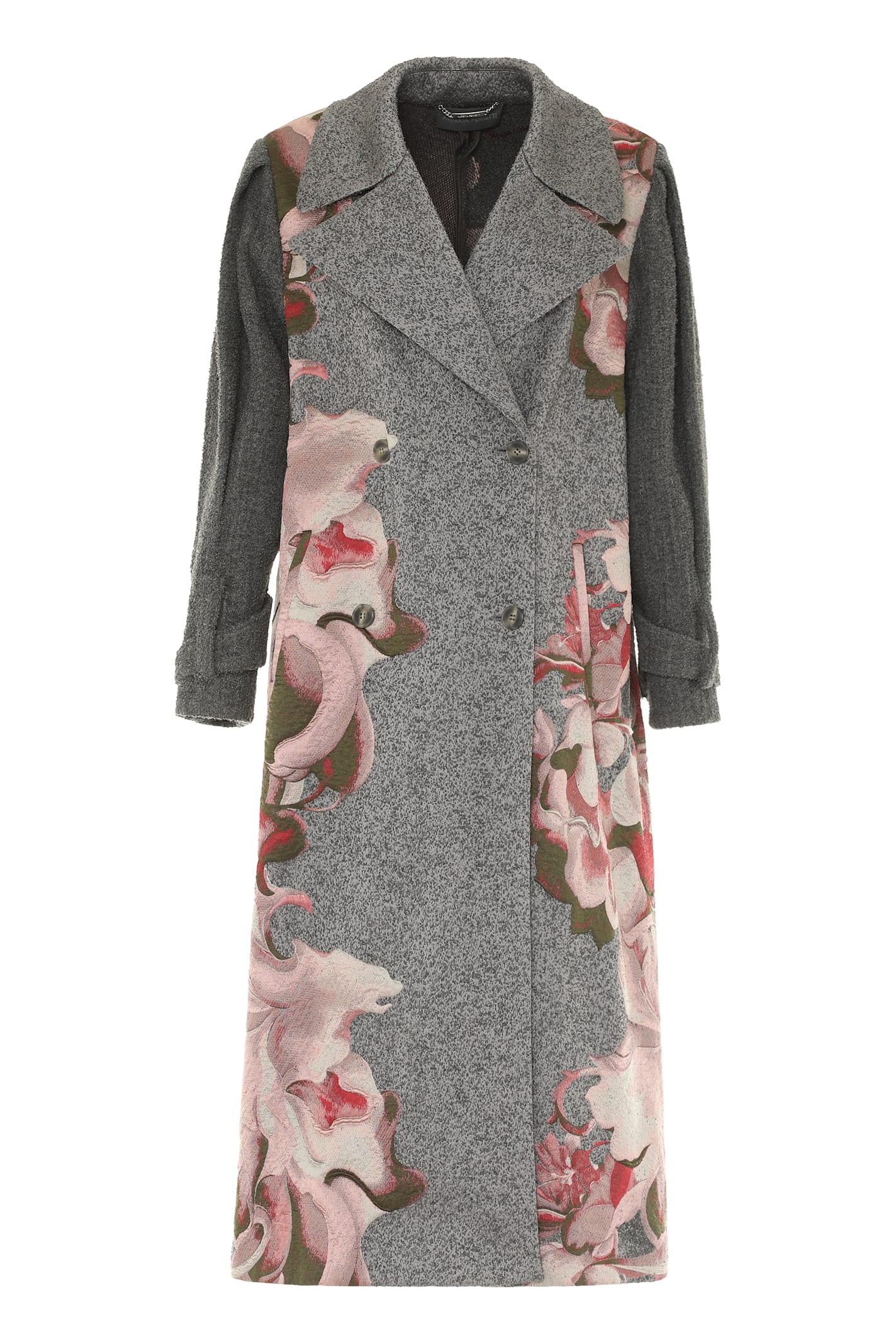 Alberta Ferretti Single-breasted Long Coat In Gray