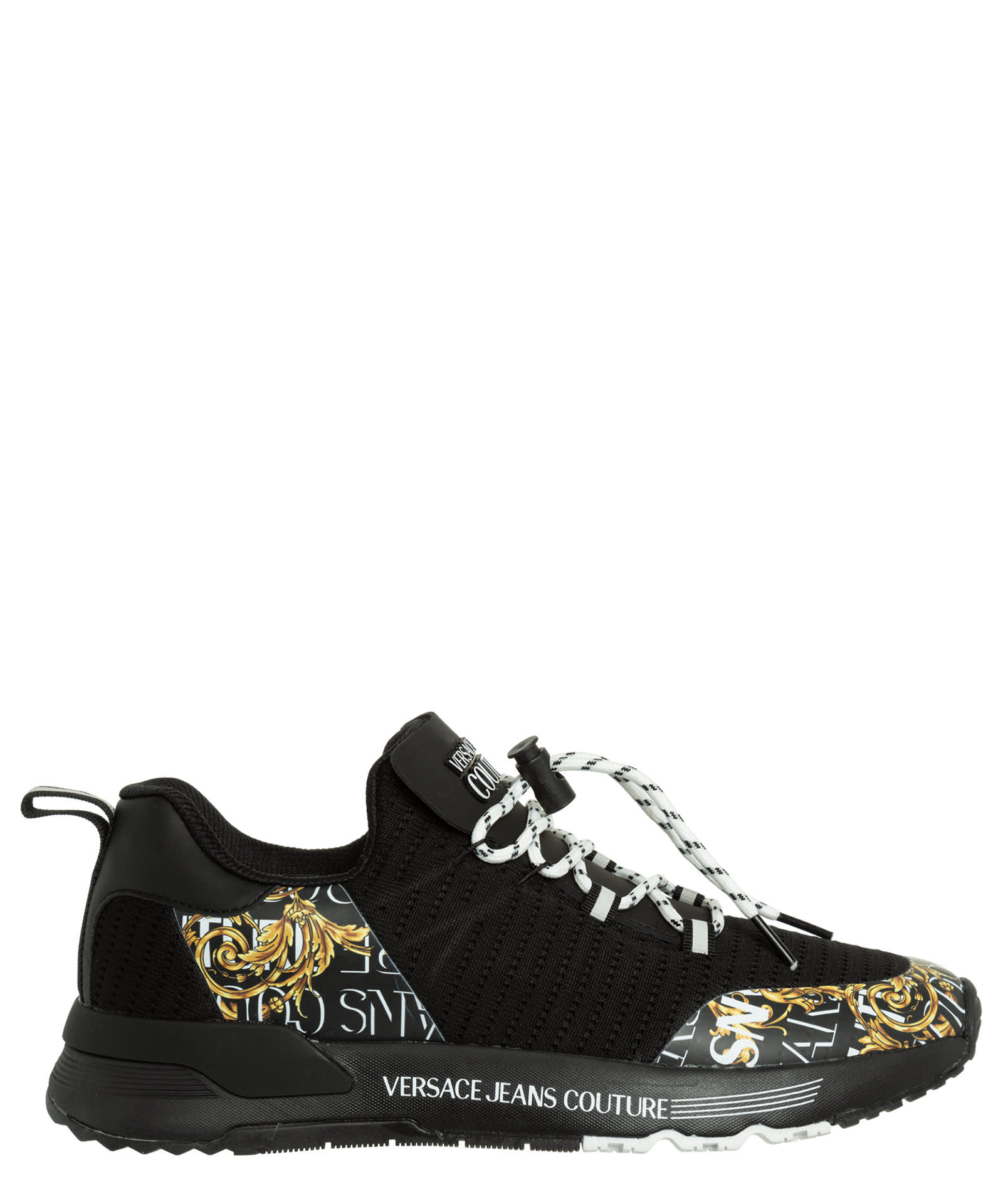 VERSACE JEANS COUTURE DYNAMIC LOGO COUTURE LEATHER SNEAKERS