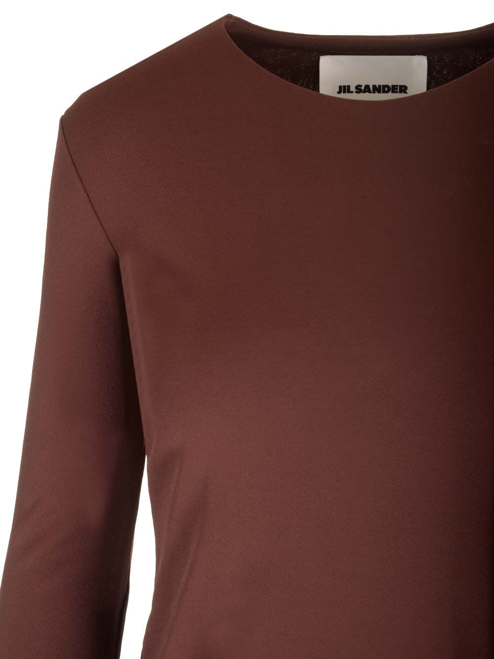 Shop Jil Sander Jersey Sweater In Brown