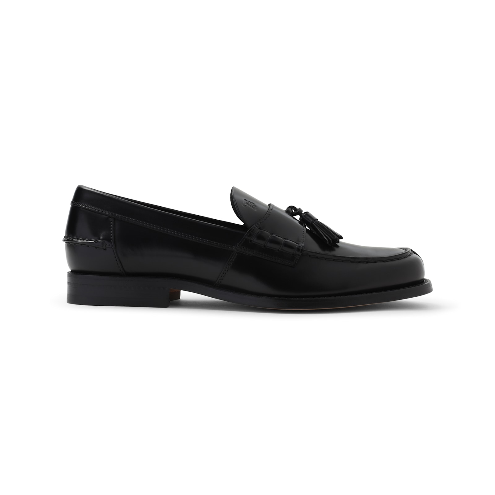 Tod's Nappa Leather Loafers With Decorative Tassel Design In Black