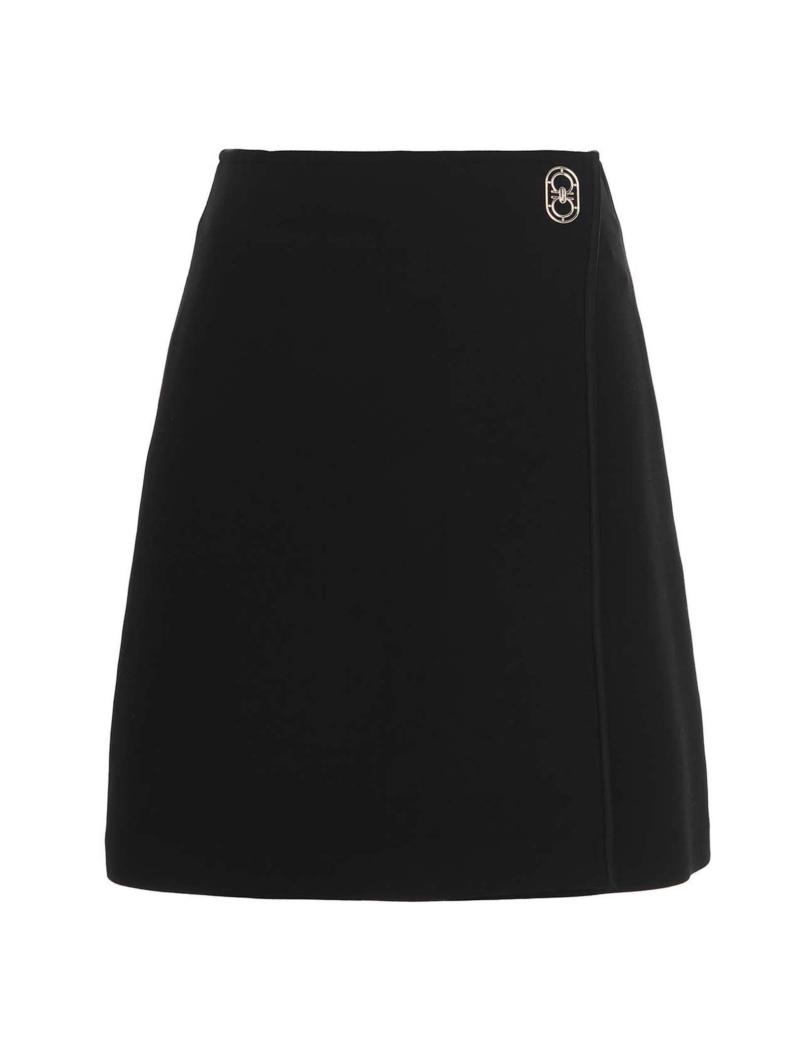 Salvatore Ferragamo Logo Wool Blend Skirt